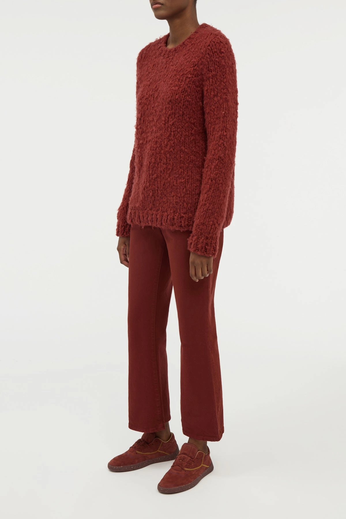 Anti Static Technology Lawrence Knit Sweater in Burnt Sienna Welfat Cashmere