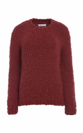 Comfortable Wear WrinkleResistant Lawrence Knit Sweater in Burnt Sienna Welfat Cashmere