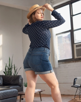 Poplar Boyfriend Short | Medium Wash Recycled Cotton Blend