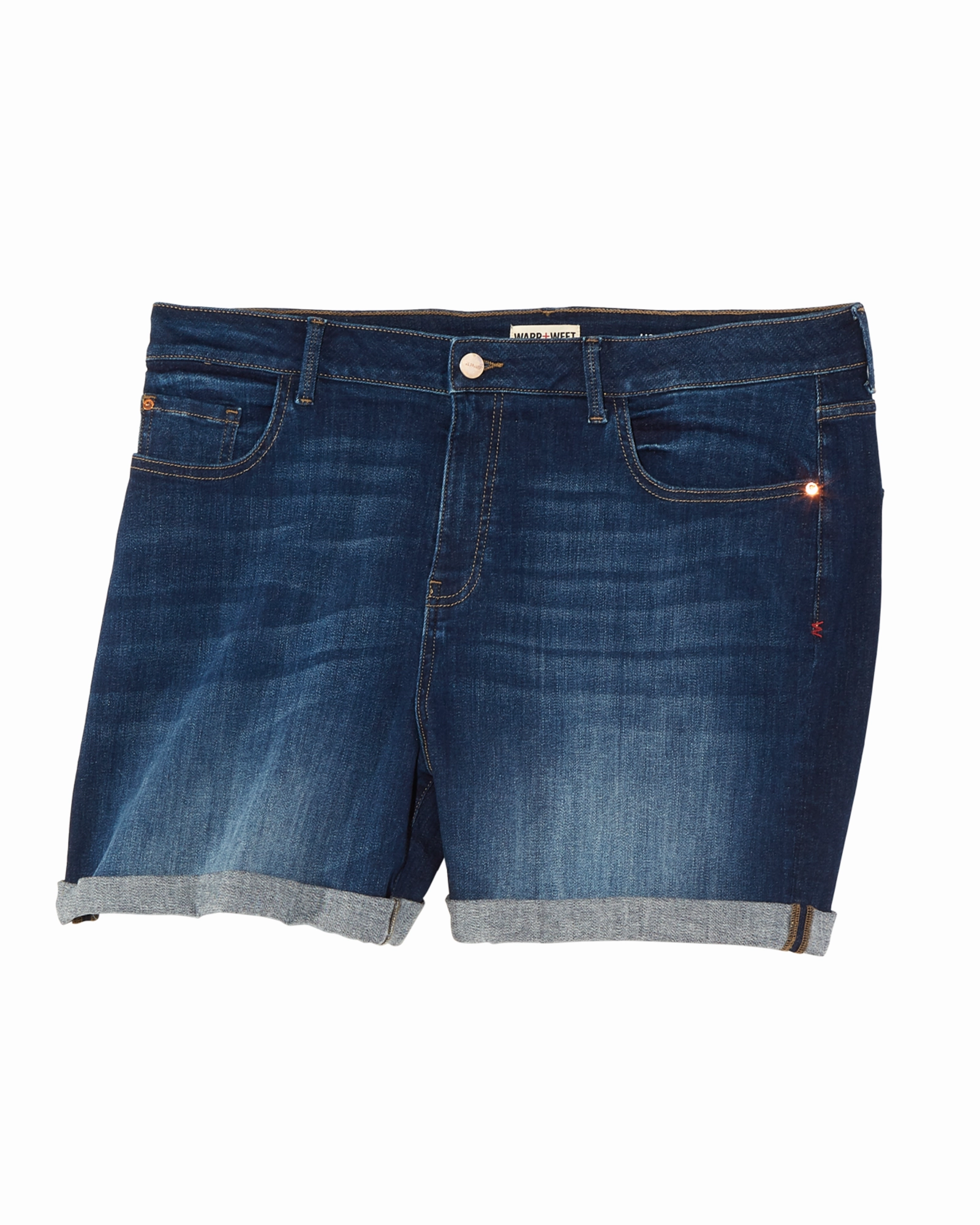 Poplar Boyfriend Short | Medium Wash Double Stitched Seams Everyday Comfort