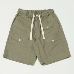Post Overalls 'Town & Country' Poplin Shorts - Sage Green Breathable Cut
