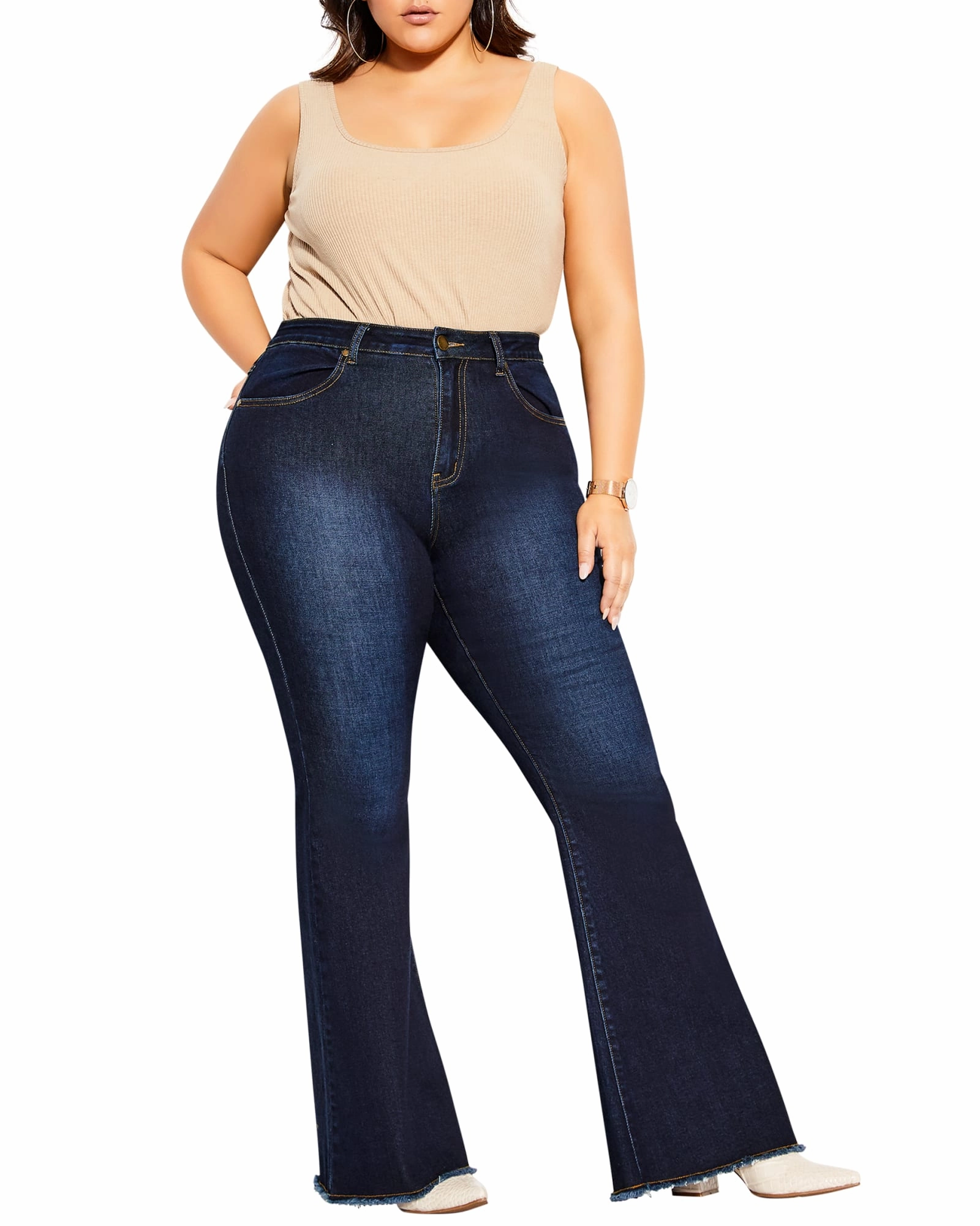 Juliette Classic Flare Jean | Dark Wash Slim Smooth Formal Classic Wear Loose