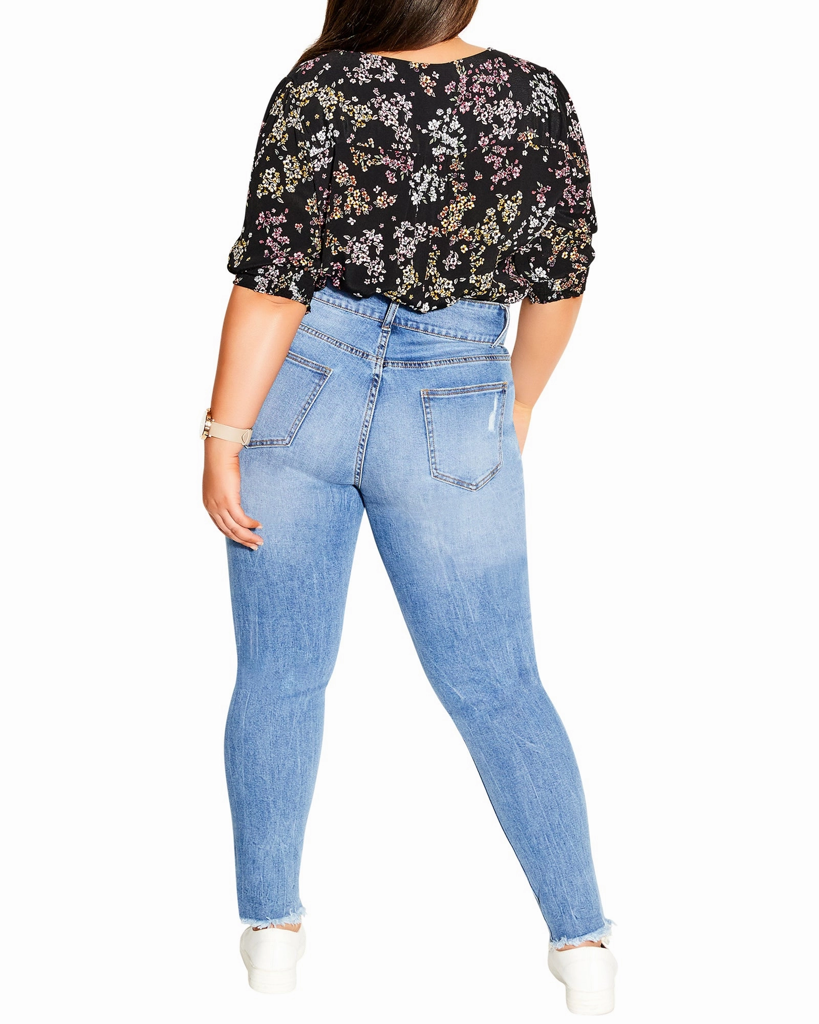 Harley Raw Skinny Jean | Medium Wash Slim Holiday Vibes Teen Outfit