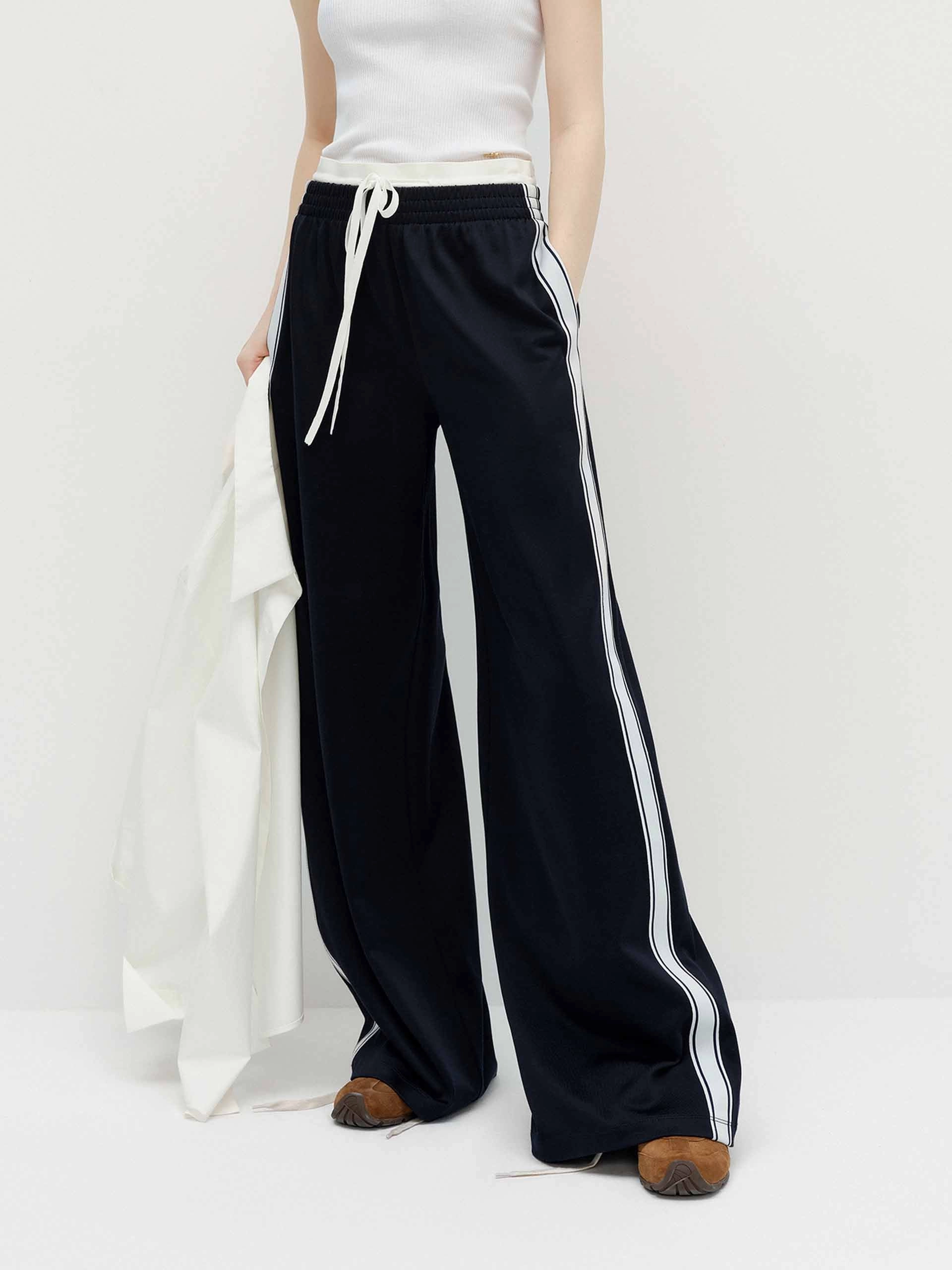 Contrast Waist Relaxed Pants Soft Structure