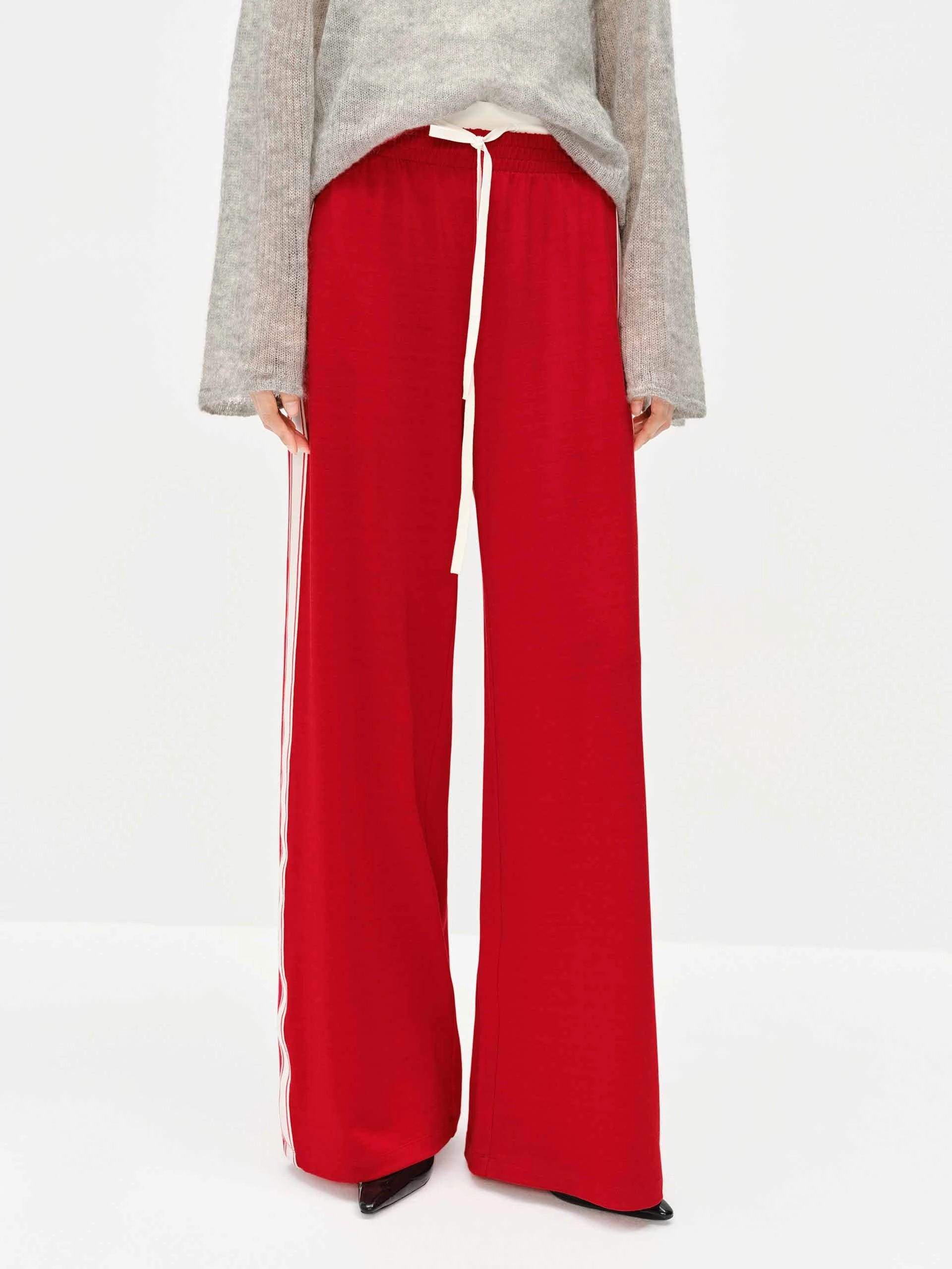 Contrast Waist Relaxed Pants Reinforced Pockets Quick-Dry Material