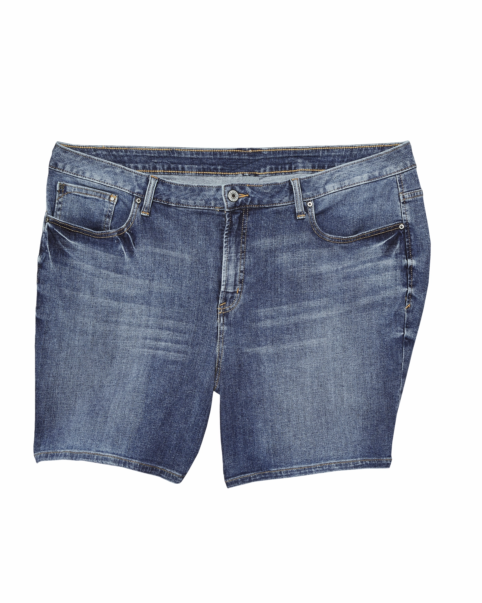 Hanson Destructed Shorts with Frayed Hem | Medium Wash Sandblasted Finish