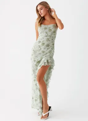 Princessa Maxi Dress - Sage Floral Daily Style Minimal Cut
