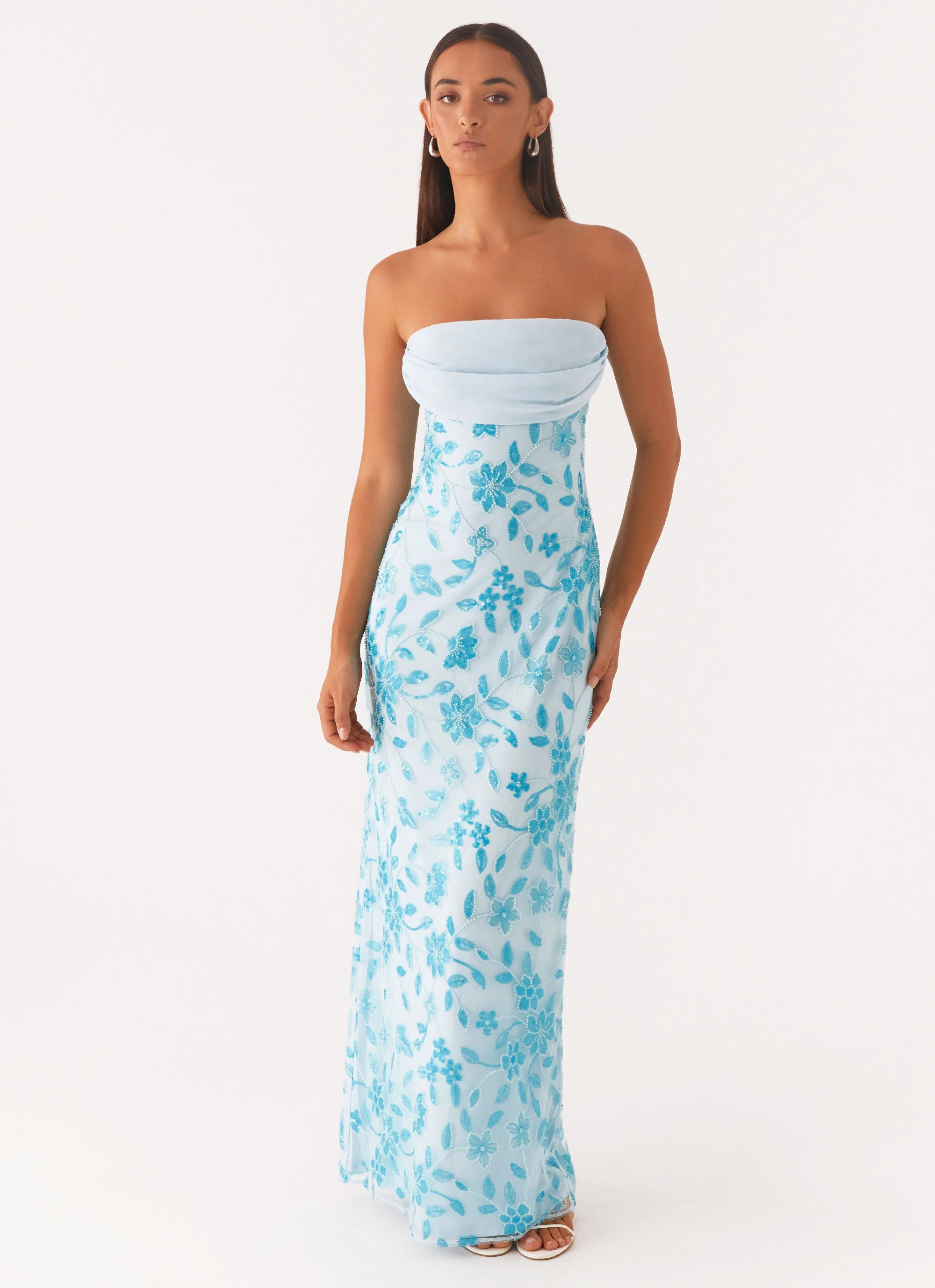Prism Beaded Maxi Dress - Blue Layer Base Multi Season