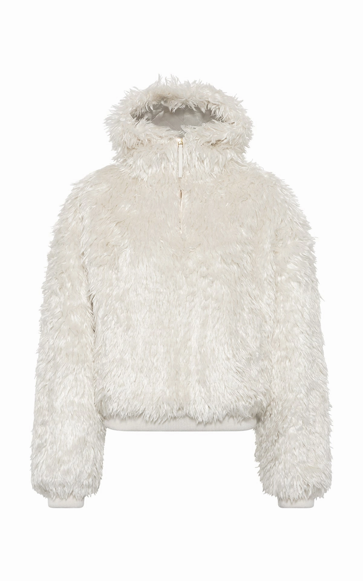 Convertible styles Orlando Hoodie in Ivory Silk Fur