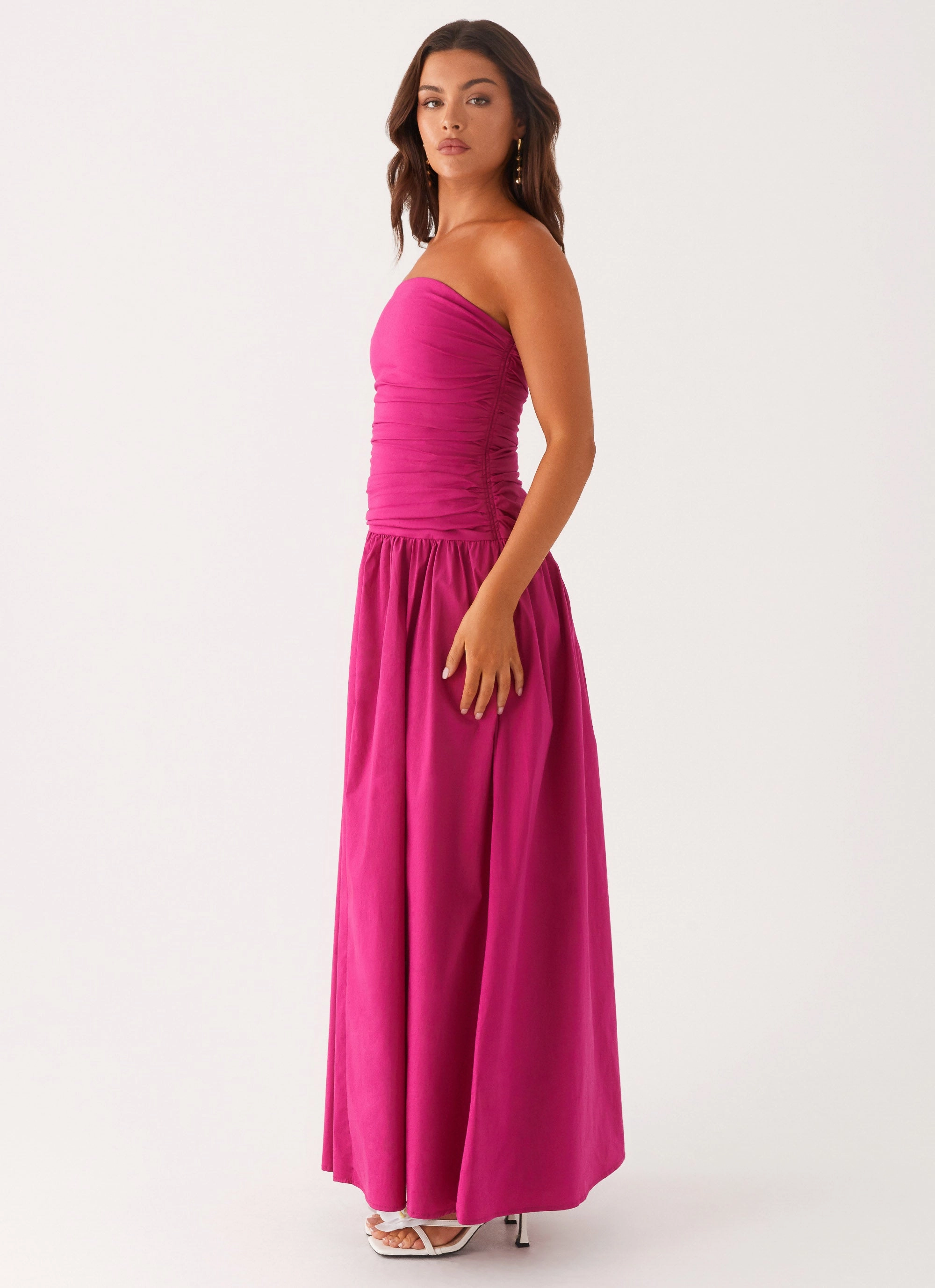 Printed-Fabric Perfect for Layering Carmel Maxi Dress - Fuchsia