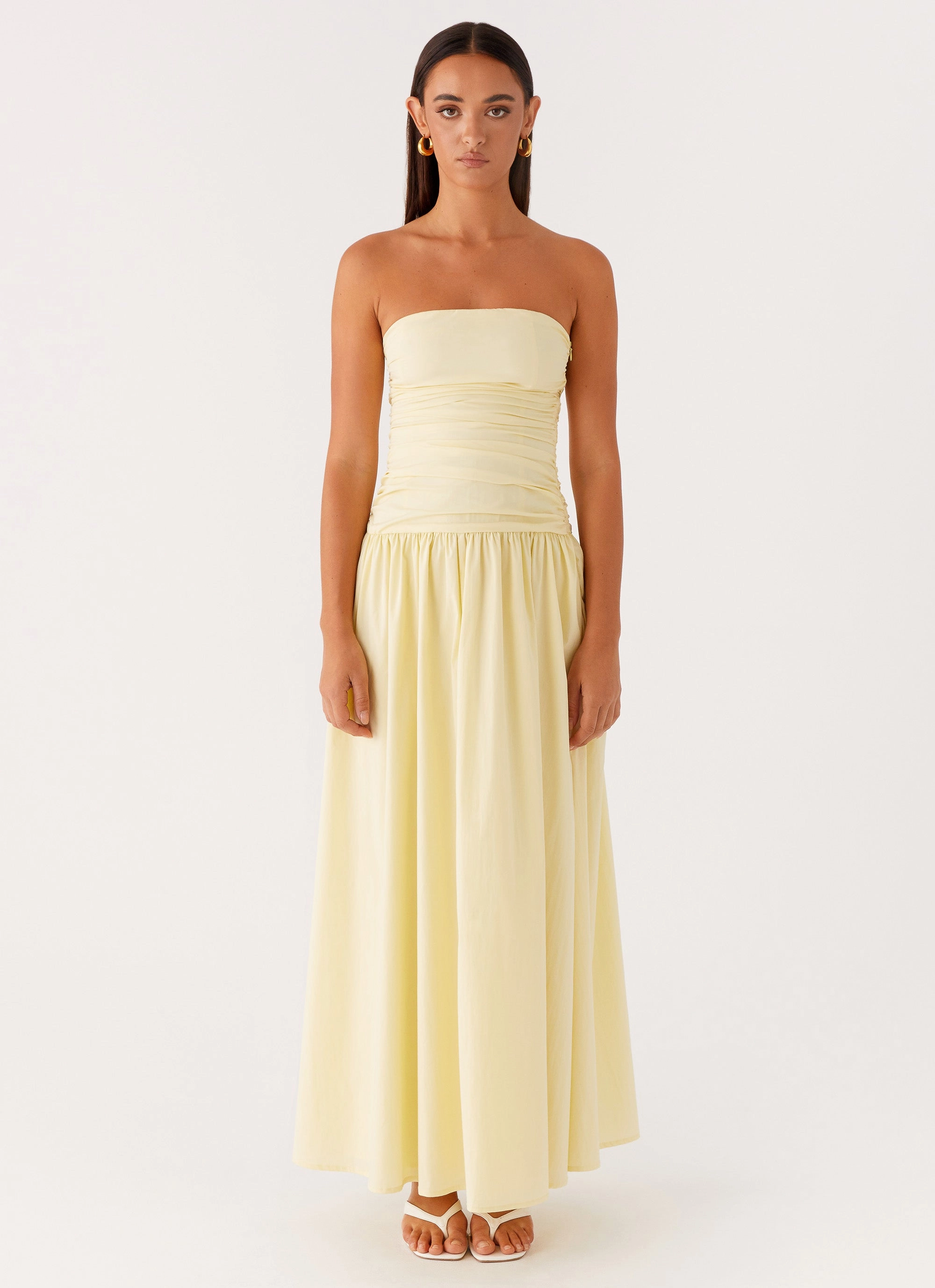 Light Silhouette Minimal Touch Carmel Maxi Dress - Yellow