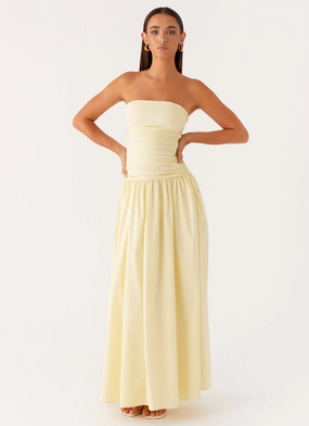 Carmel Maxi Dress - Yellow Breezy Mood Sleek Motion