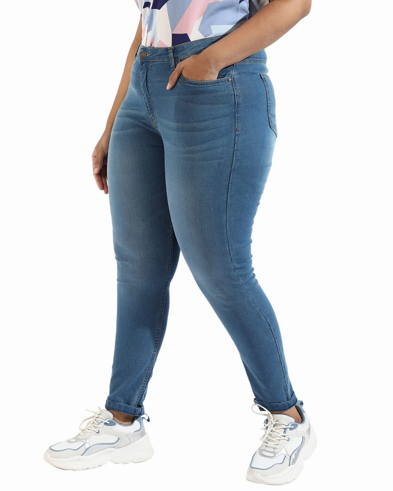 Low Maintenance Women Light Blue Skinny Fit Denim Jeans | Light Blue