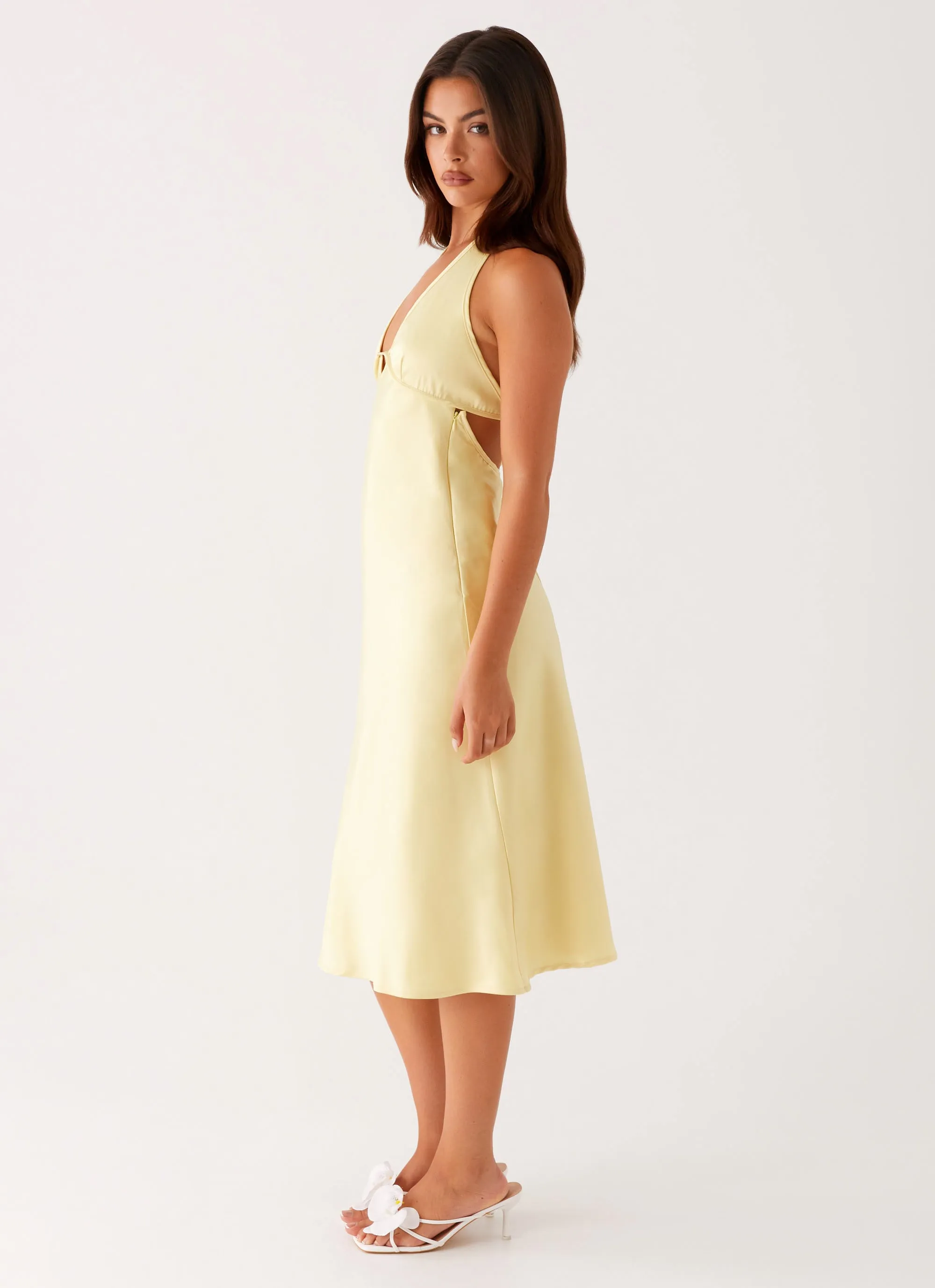 Sleek Design Davies Midi Dress - Yellow