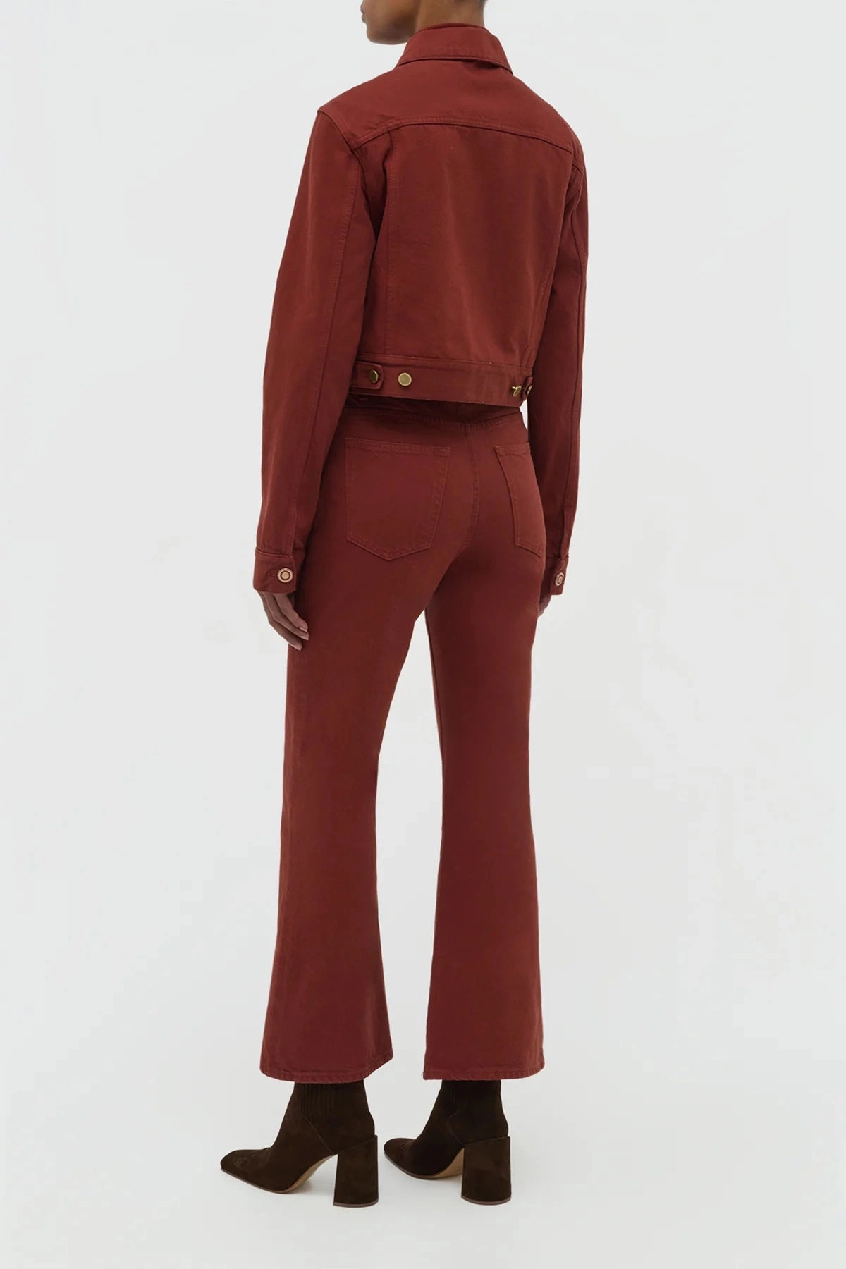 Winter Outerwear Bronte Jacket in Burnt Sienna Recycled Cotton Denim