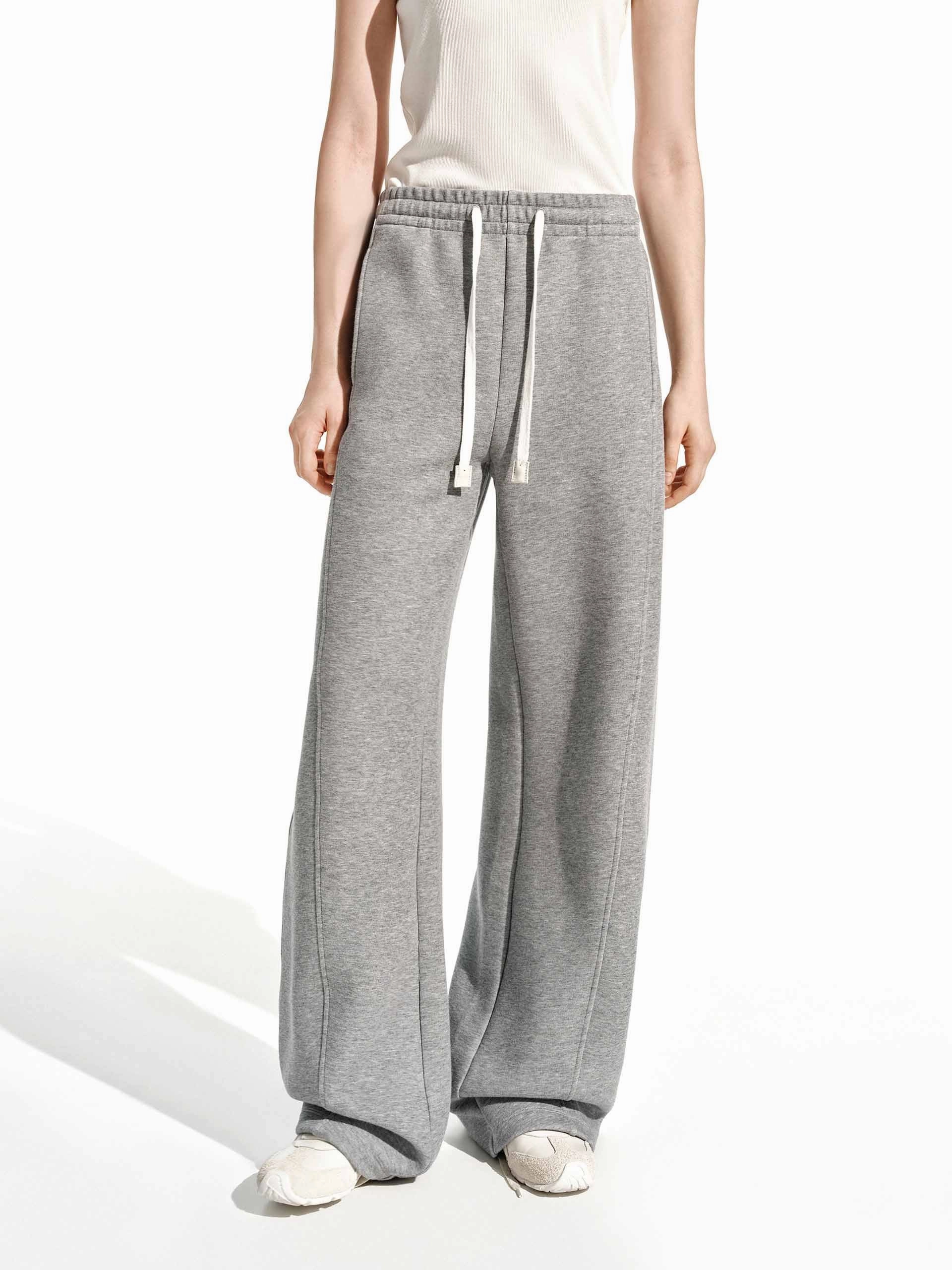 Drawstring Barrel Leg Pants ReinforcedKnees Dark wash