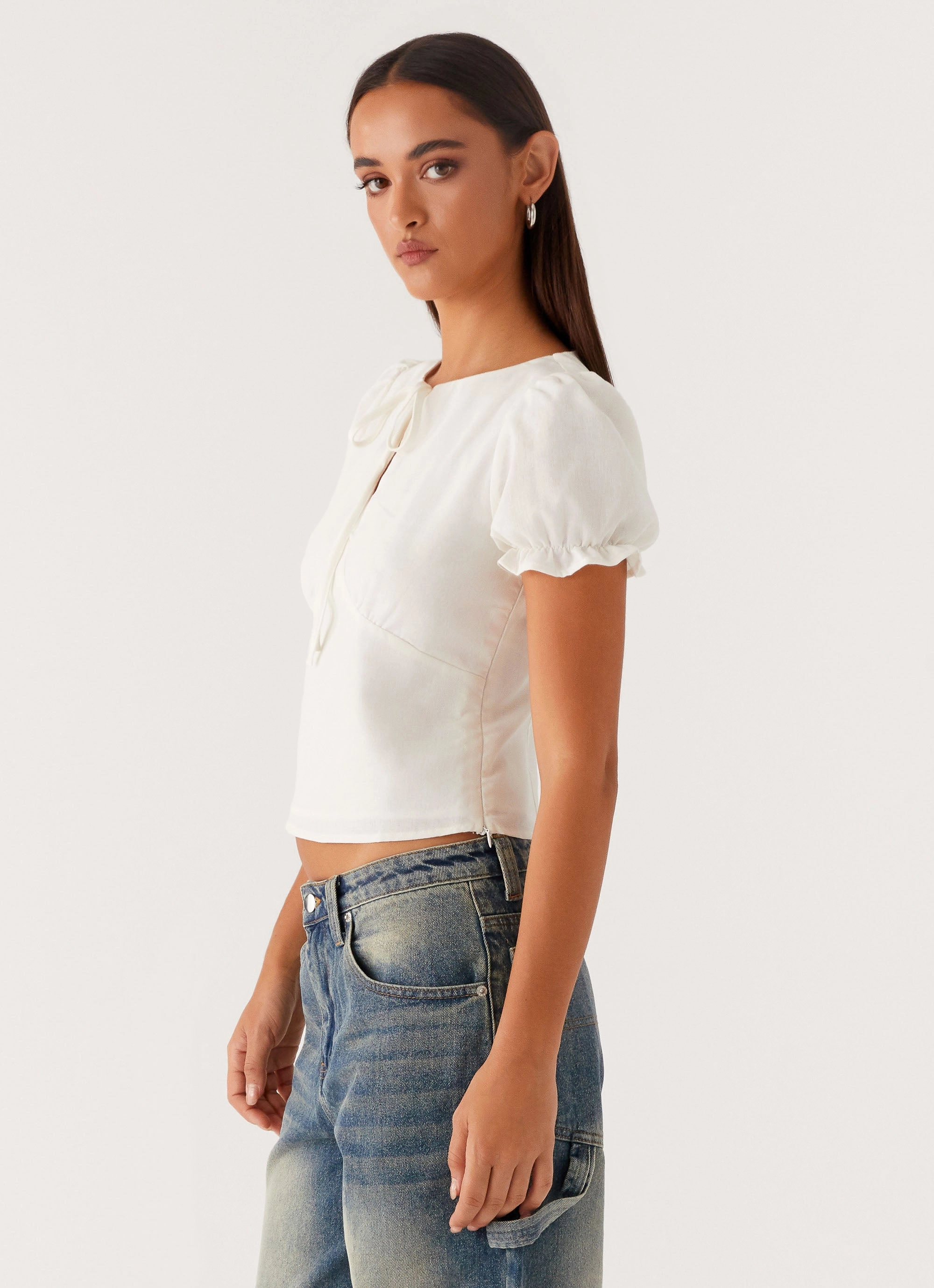 all - terrain These Words Puff Sleeve Top - White