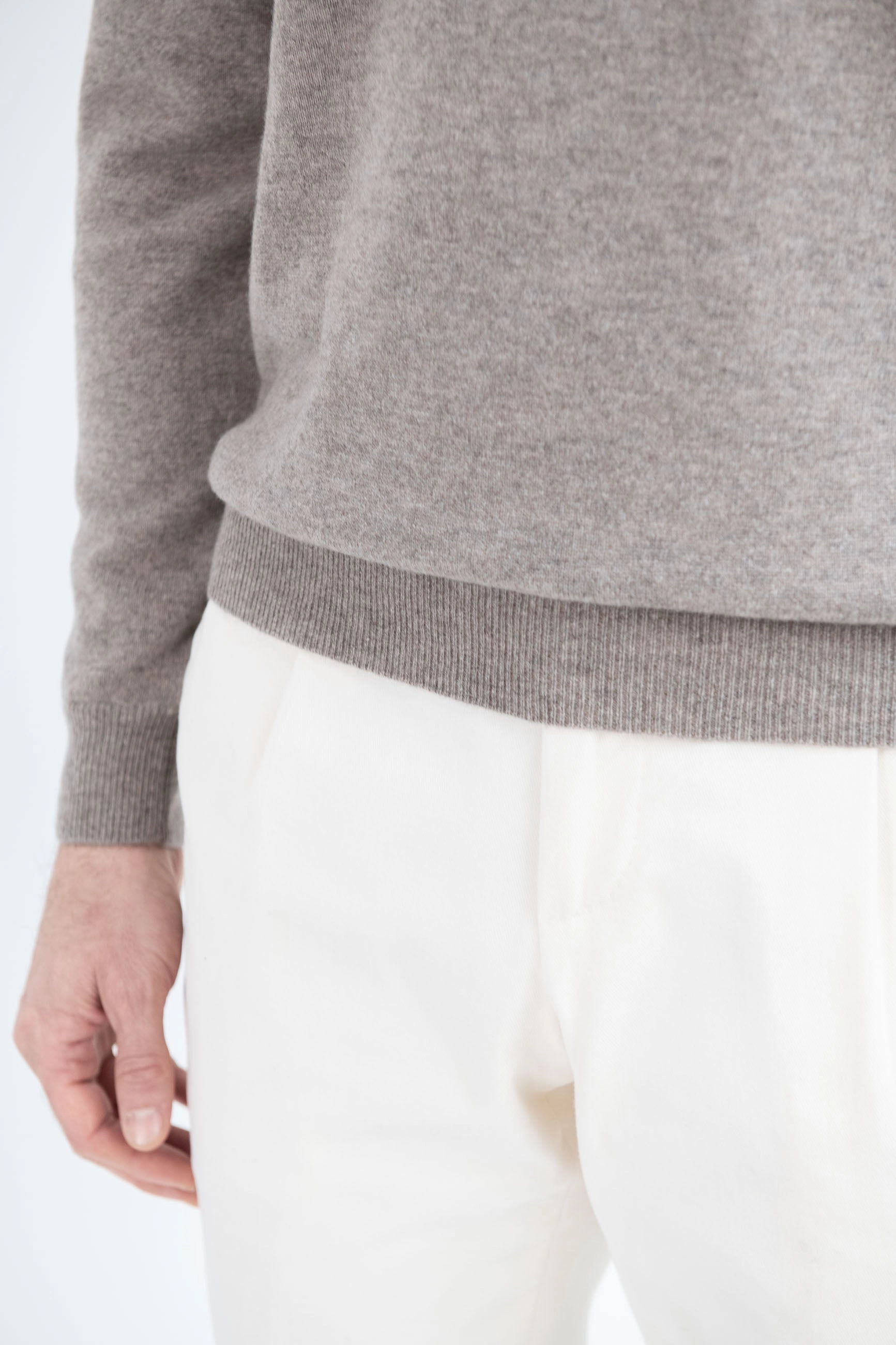 Taupe cashmere polo ?C Made in Italy Anytime Fit Modern Warmth