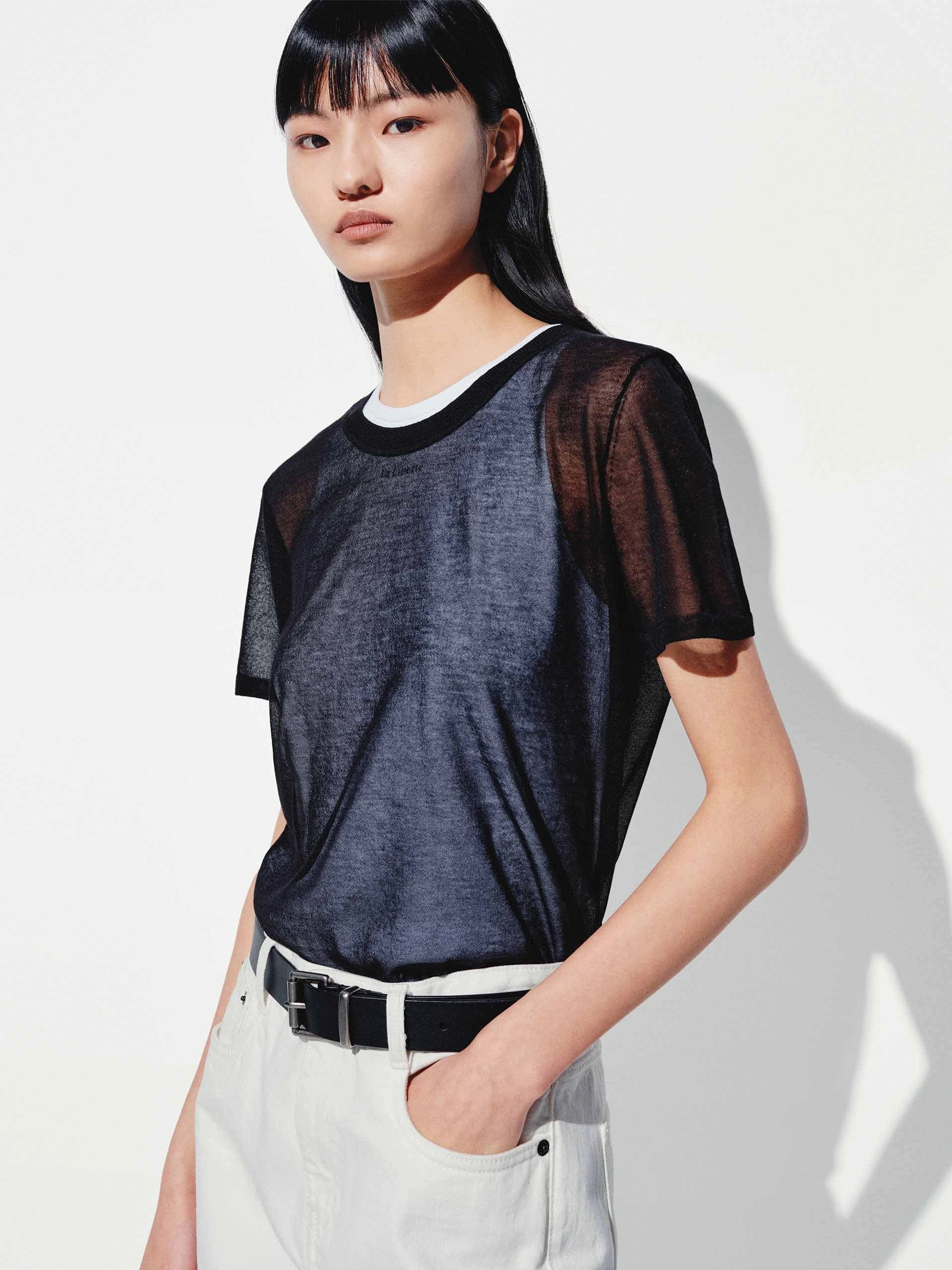 Two Piece Round Neck Top Ventilated Armhole Design