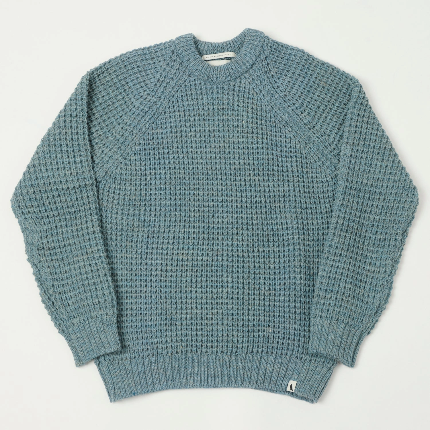 Organic Cotton Peregrine Waffle Knit Jumper - Seafoam