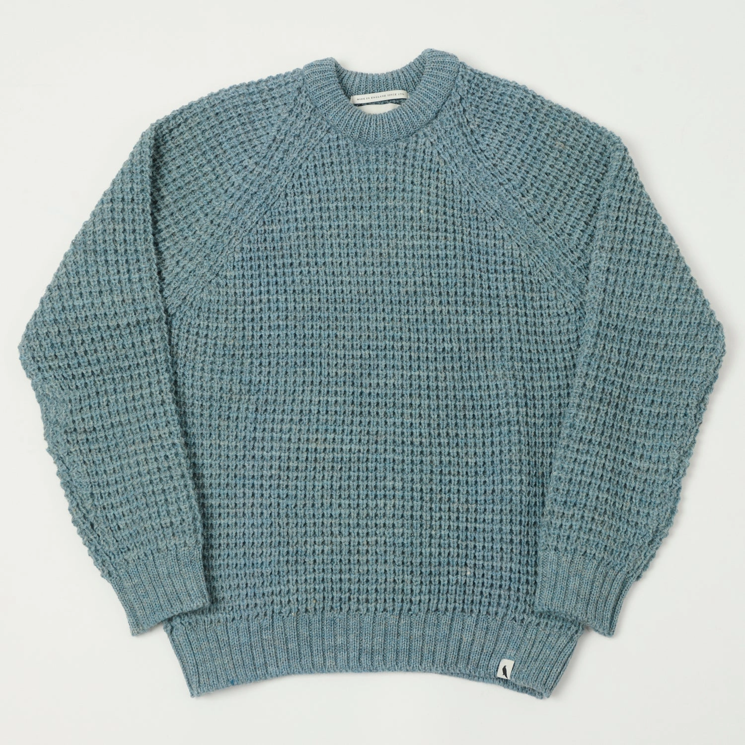 Reinforced Hem Peregrine Waffle Knit Jumper - Seafoam