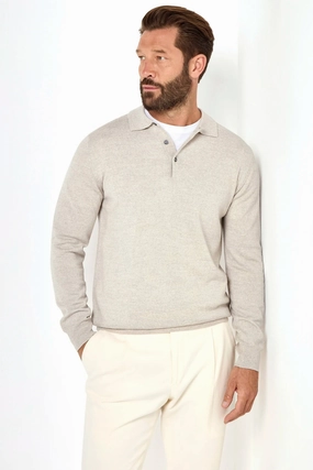 Simple Piece MultiPly Yarn Construction Greige merino polo ?C Made in Italy