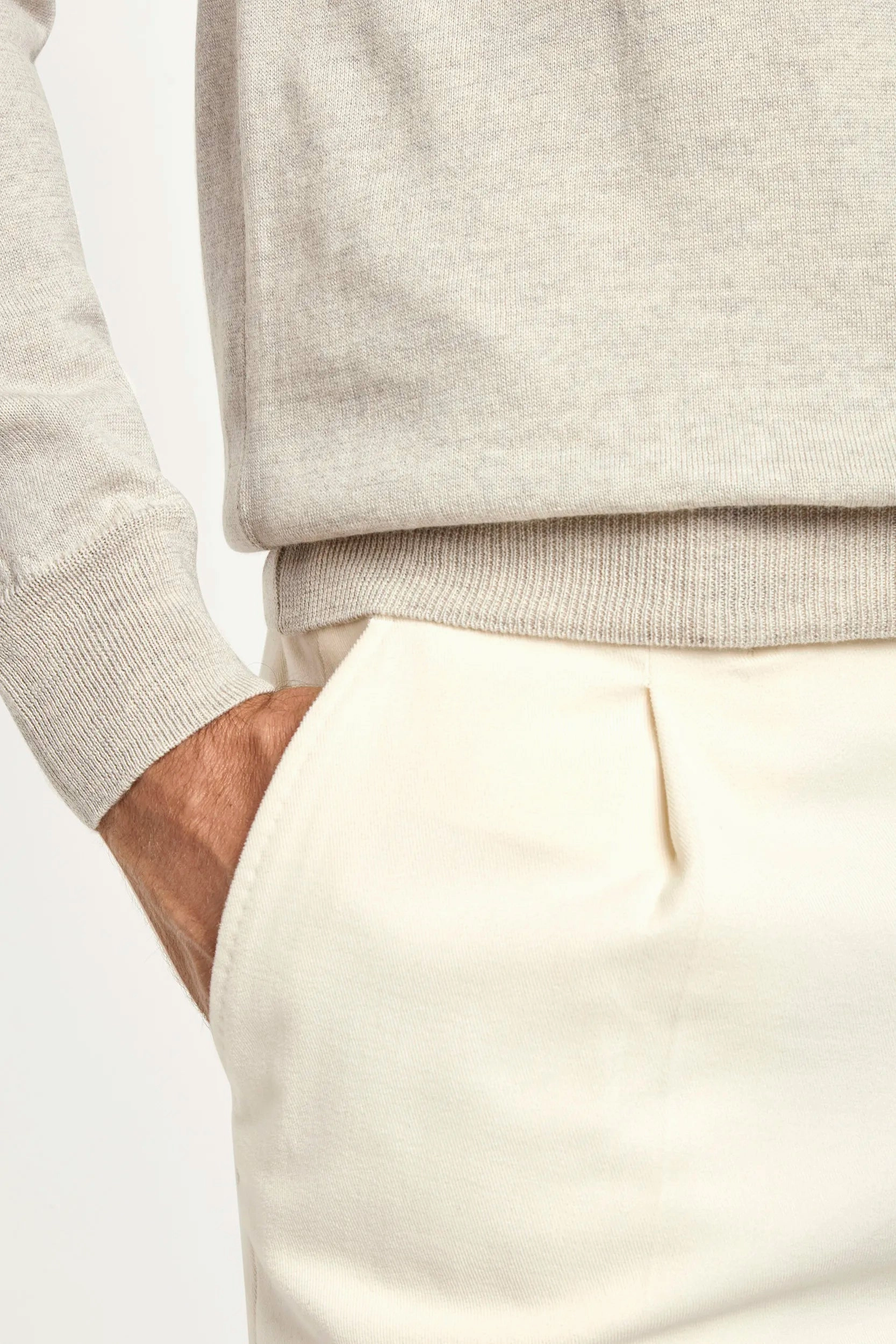 Travel Warmth Fresh Style Greige merino polo ?C Made in Italy