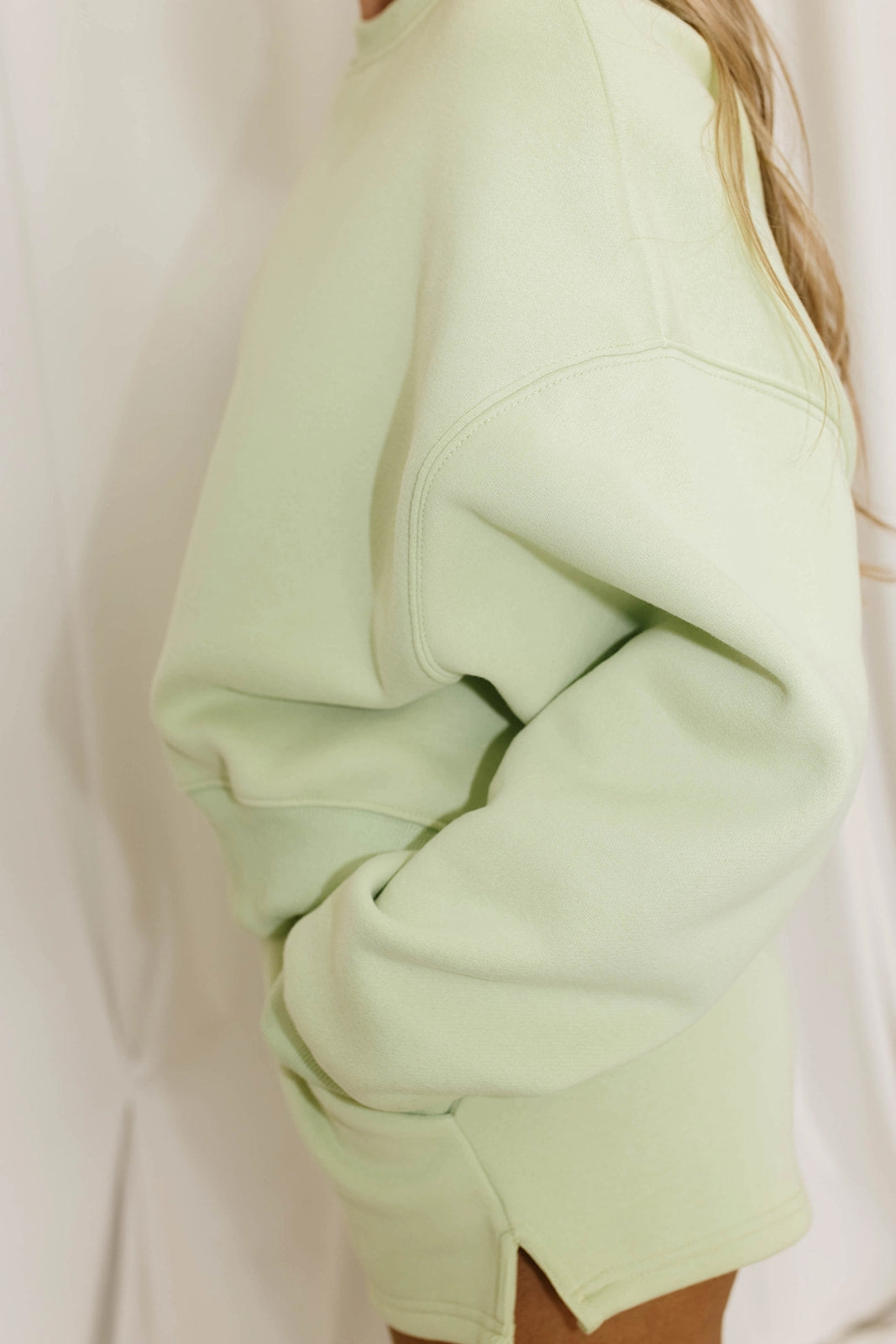 Comfy Cozy Sweatshirt in Sage Lime - Bottoms Sold Separately crew neck Cozy And Stylish