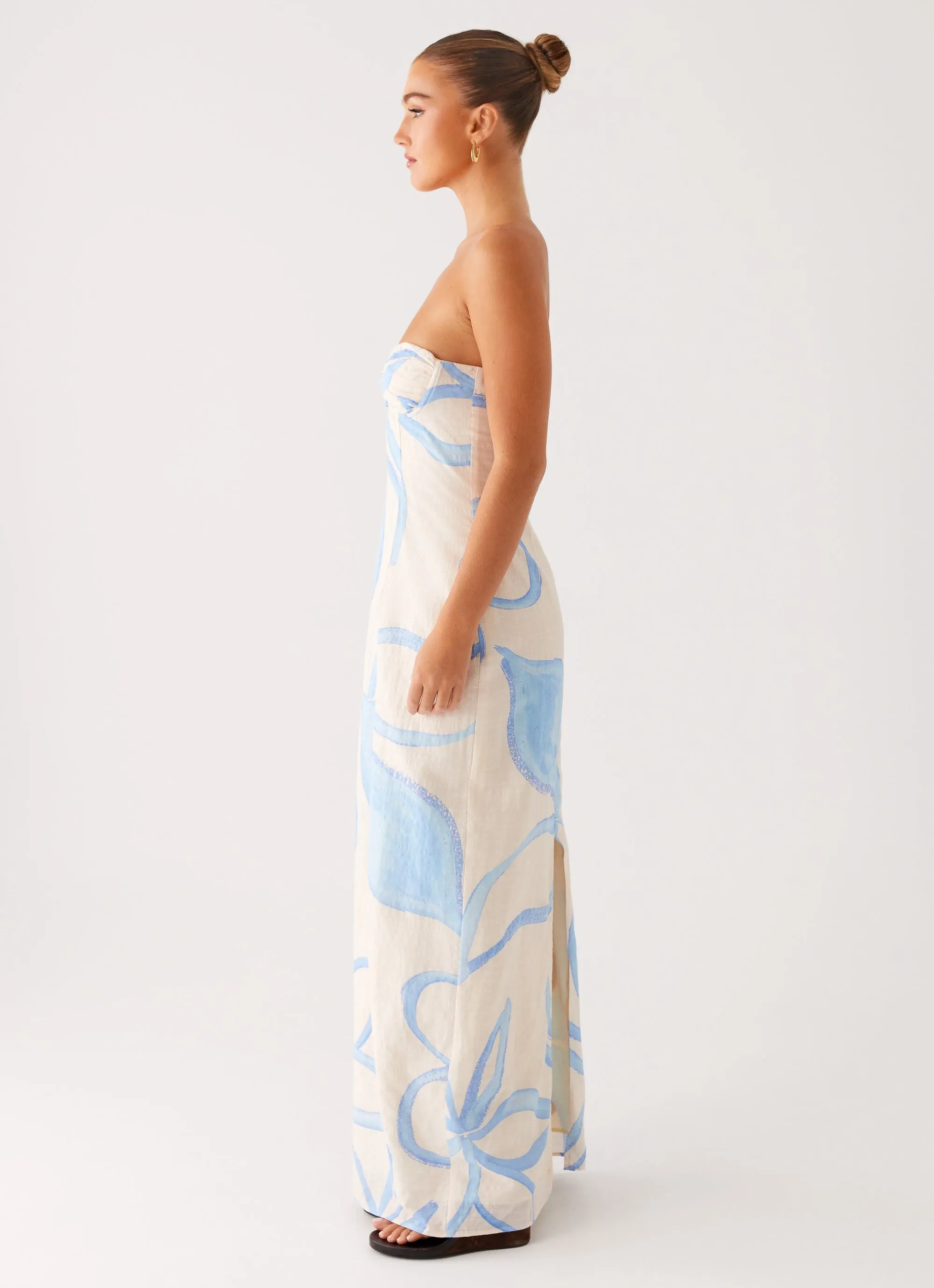 Raiden Maxi Dress - Bloom Wave Print Underwire-Support Cozy Balance