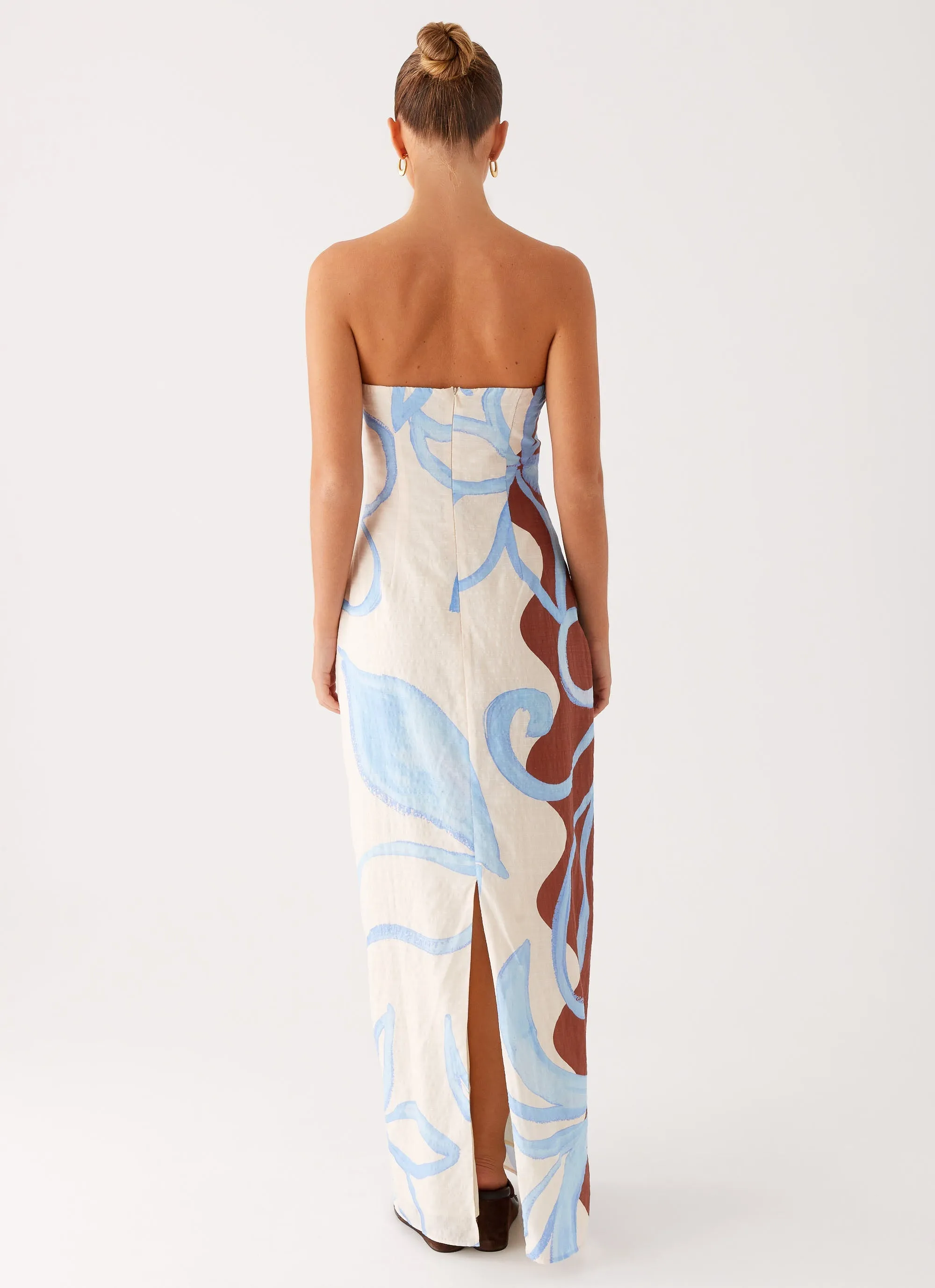 Whimsical Mood Dropped-Waist Raiden Maxi Dress - Bloom Wave Print