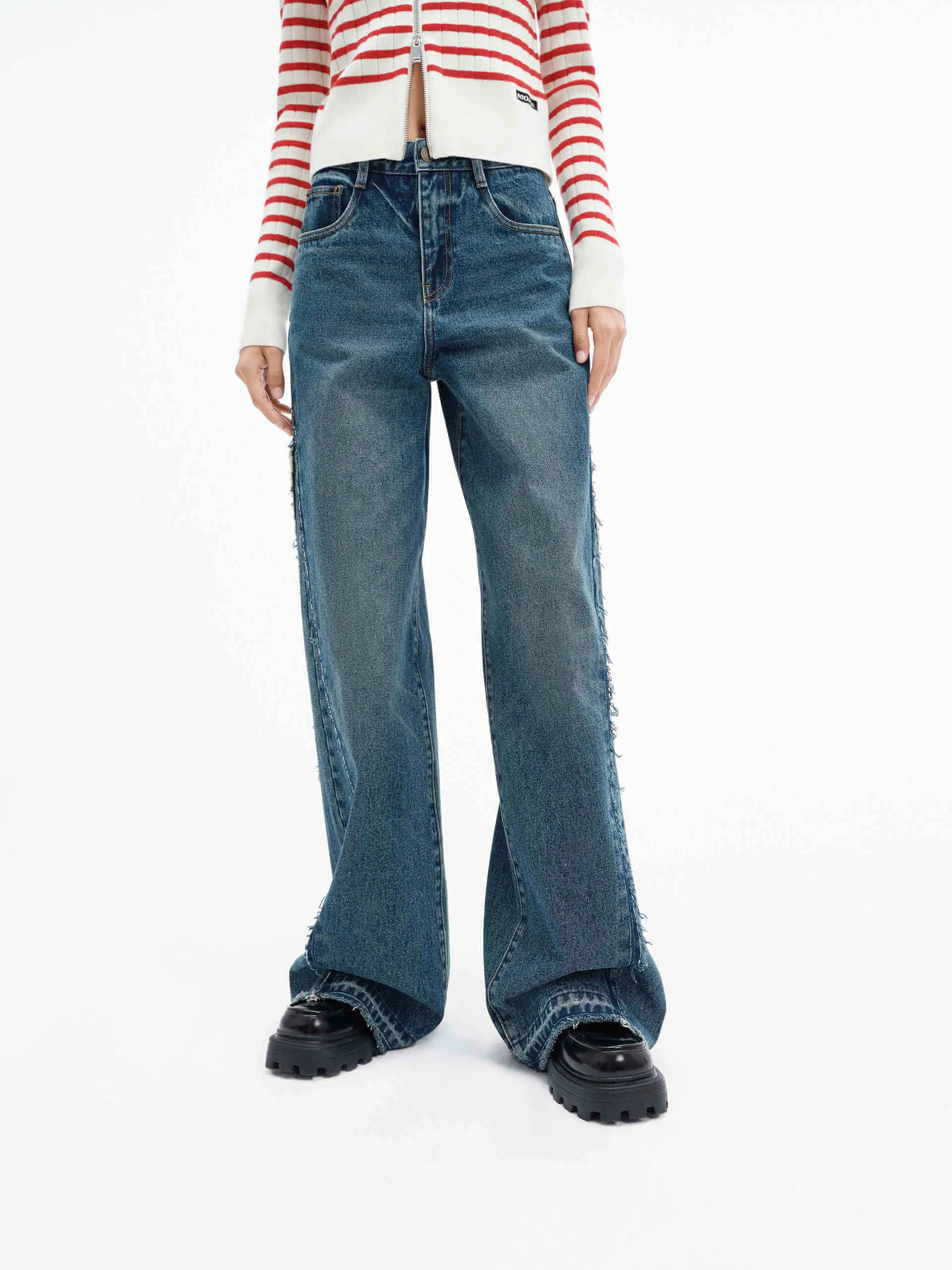 Raw Trim Detail Cotton Jeans Family Style Minimalist Style Date Night Built For Life