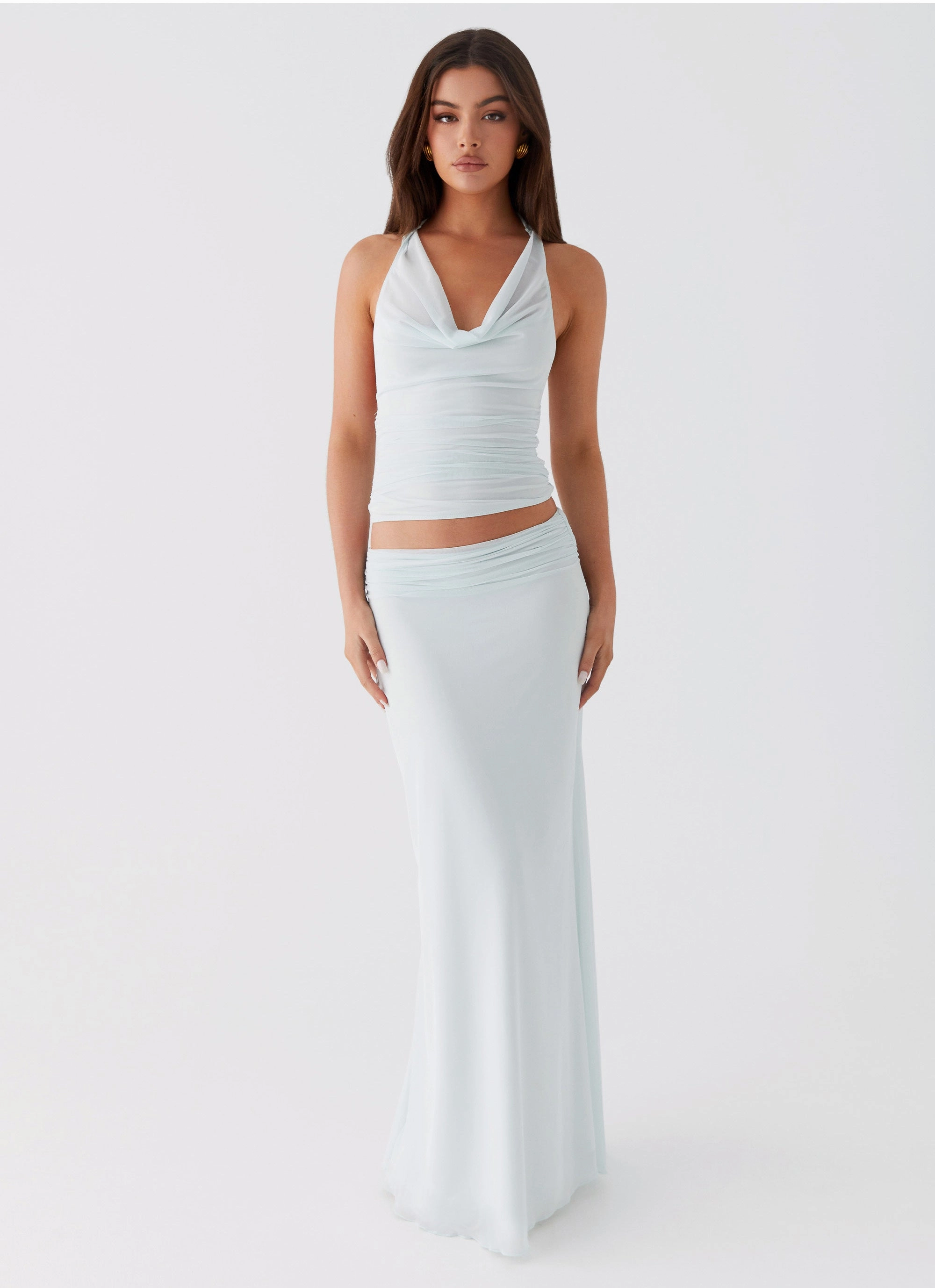 Denim style Mini length Rayne Maxi Skirt - Sage