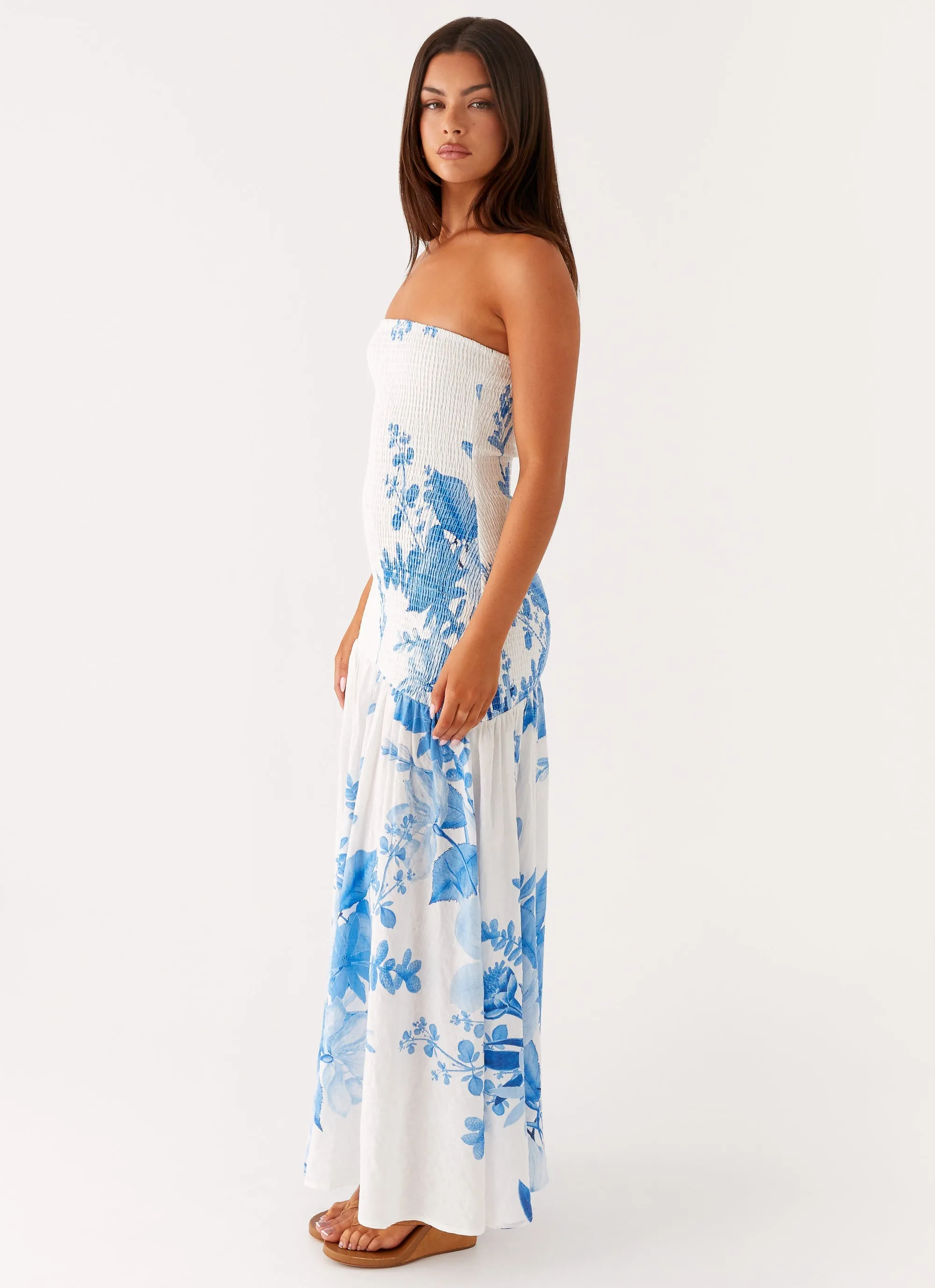 Moment Soft Rebecca Maxi Dress - Blue Floral Print