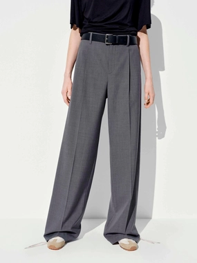 Wide-Leg Tailored Trousers Daywear ResilientElasticBand