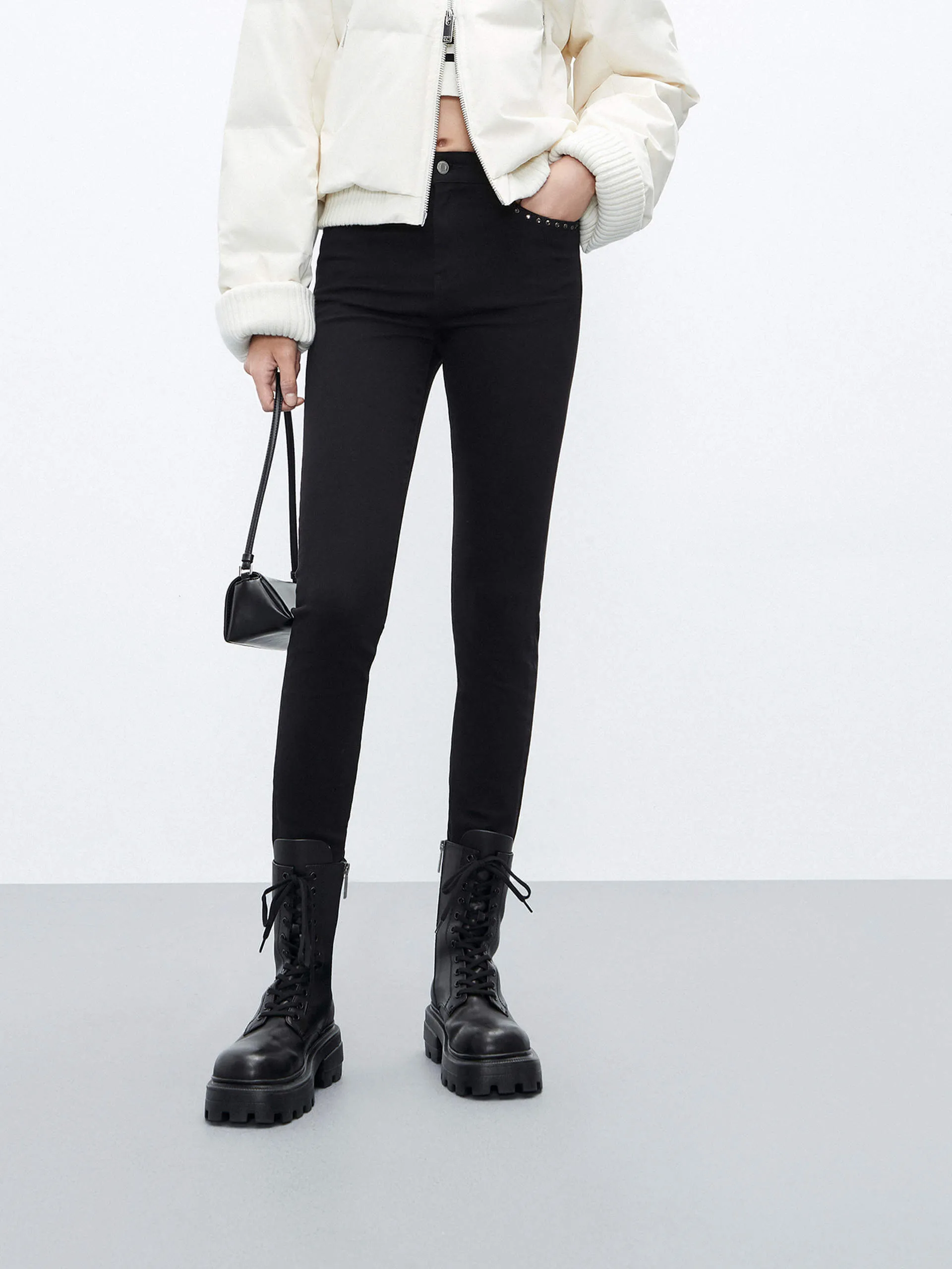 Stretch Skinny Fit Jeans Mid Rise