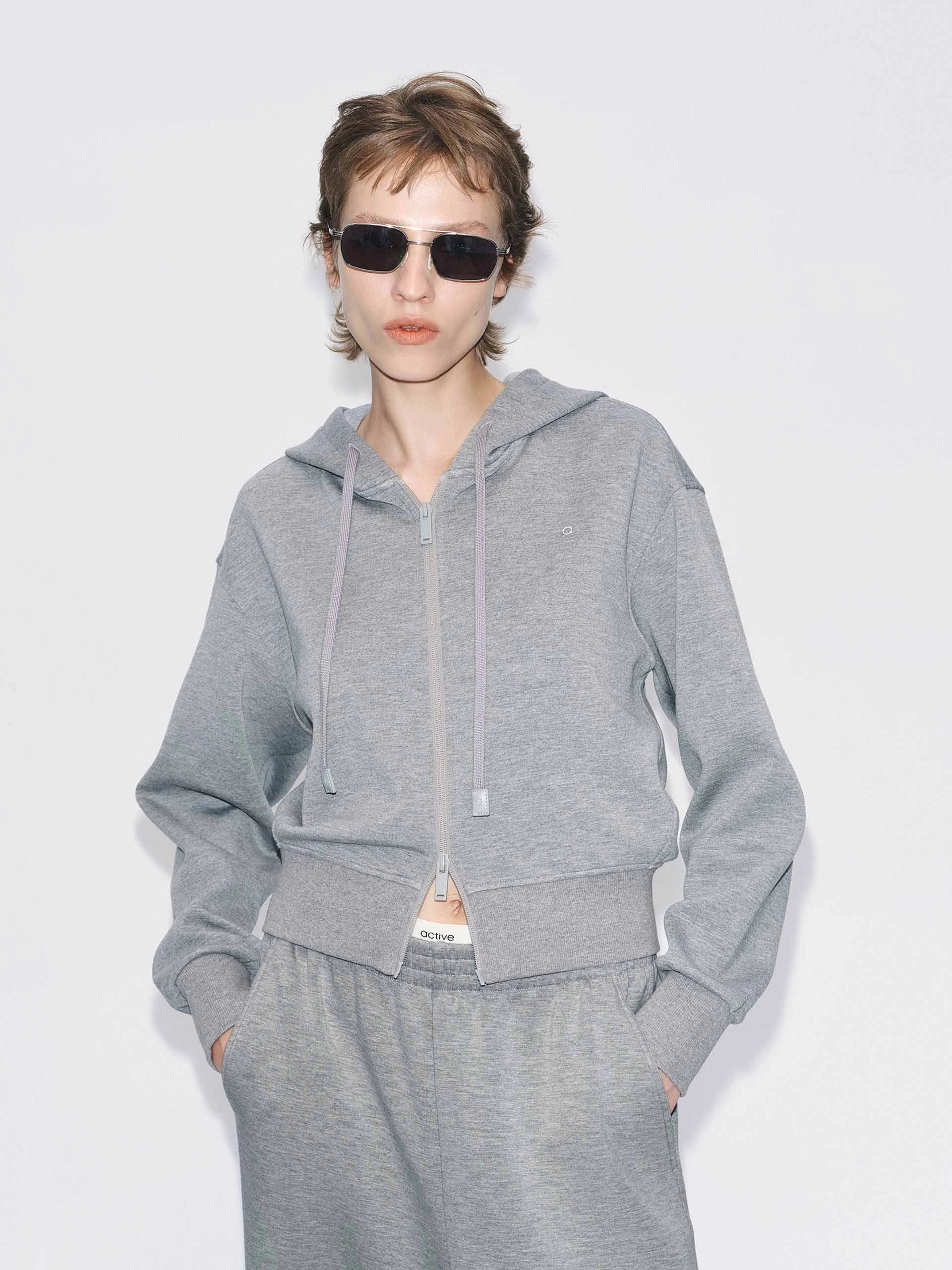 Easy Fit Drawstring Hooded Active Jacket