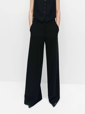 Work Friendly Fit Control Relaxed Twill Wide Leg Pants