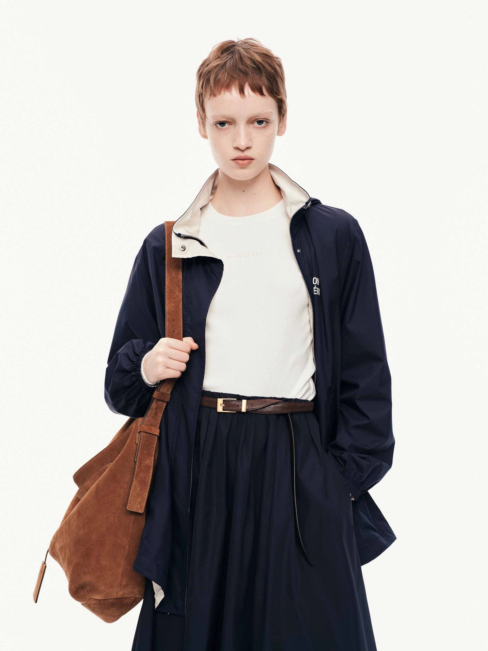 Hooded Zipper Coat Casual Classic Simple Detail