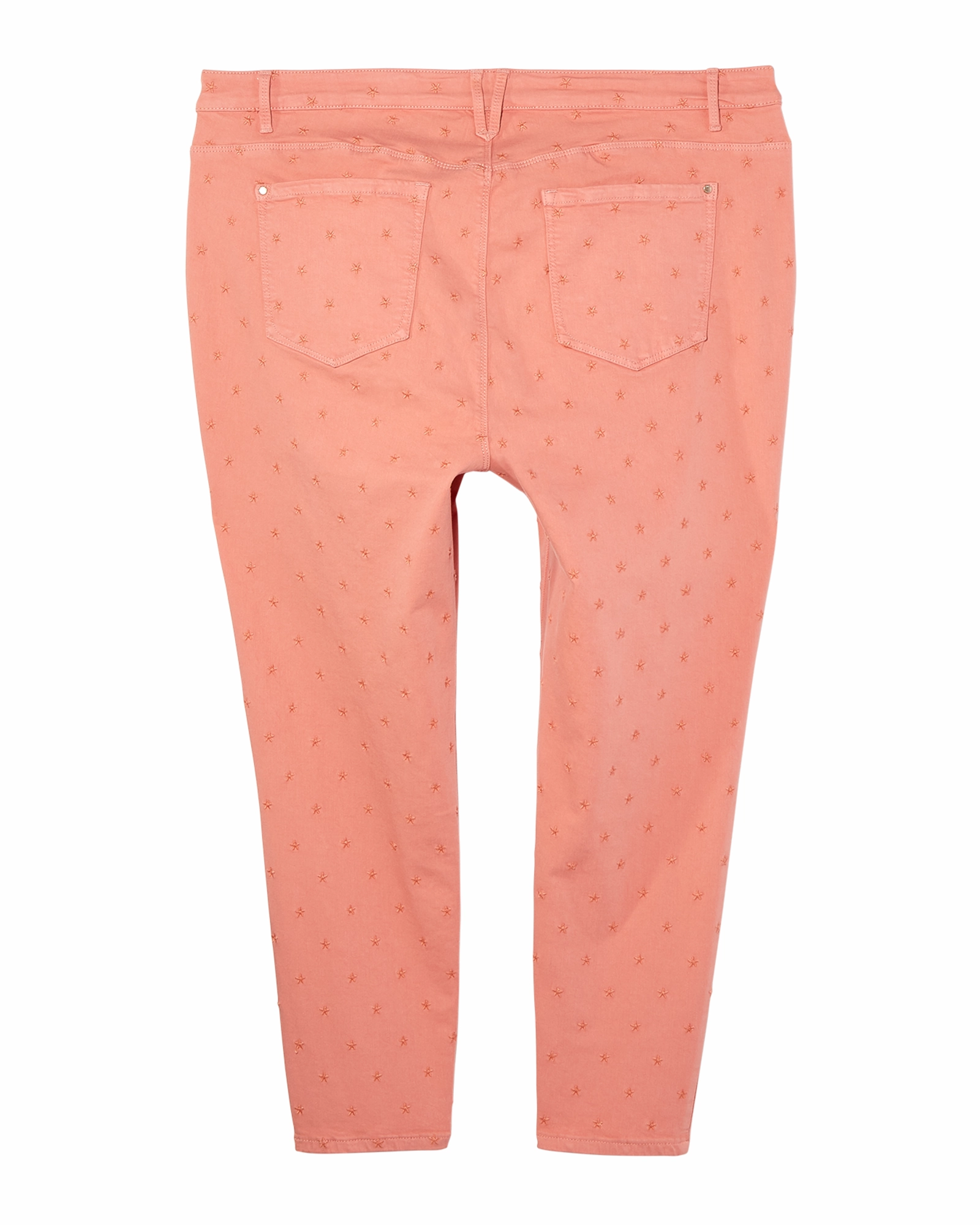 Applegate Skinny Ankle Crop with Embroidery | Pink Pre Shrunk Material Breathable Denim