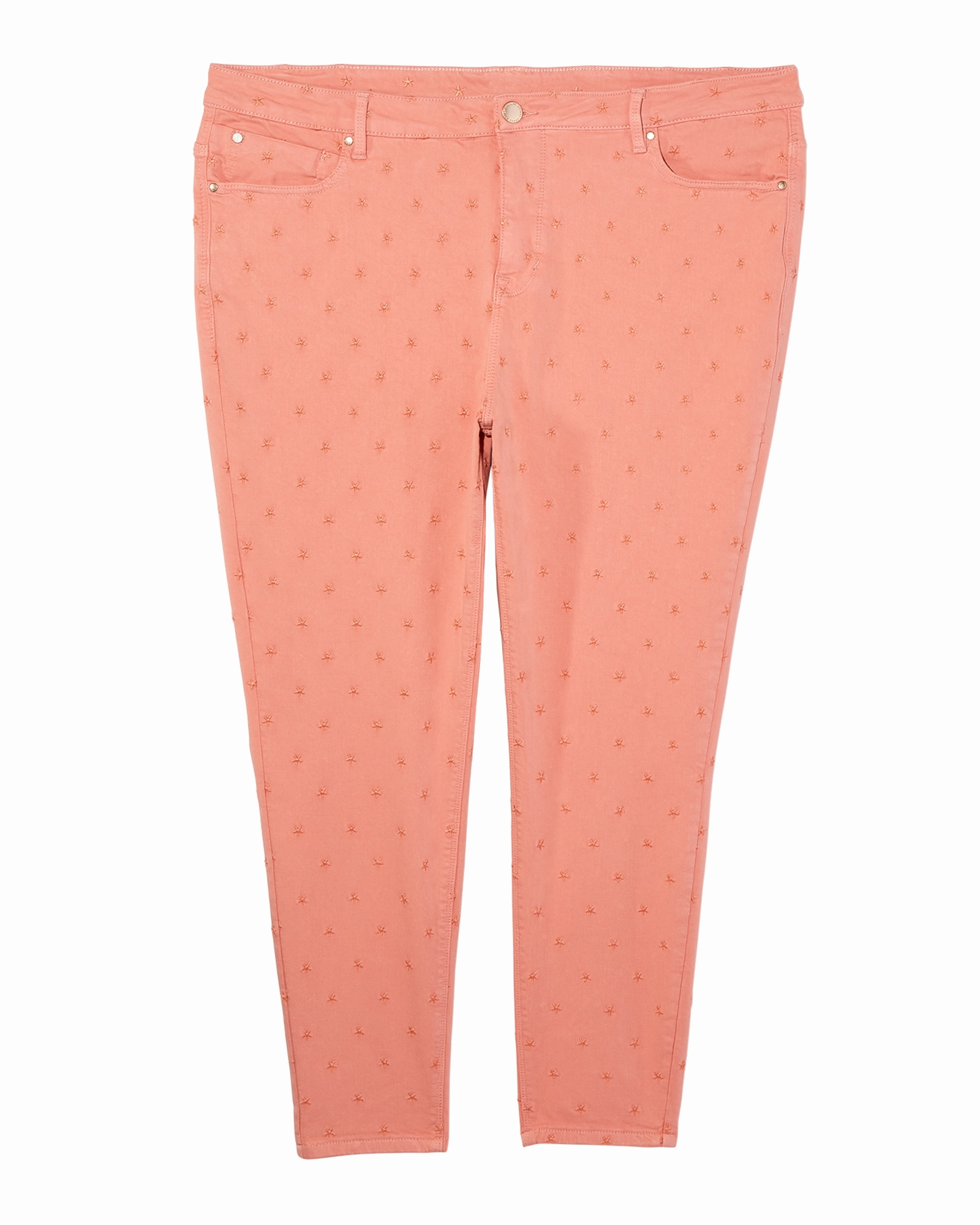 Smart Fit Design Applegate Skinny Ankle Crop with Embroidery | Pink