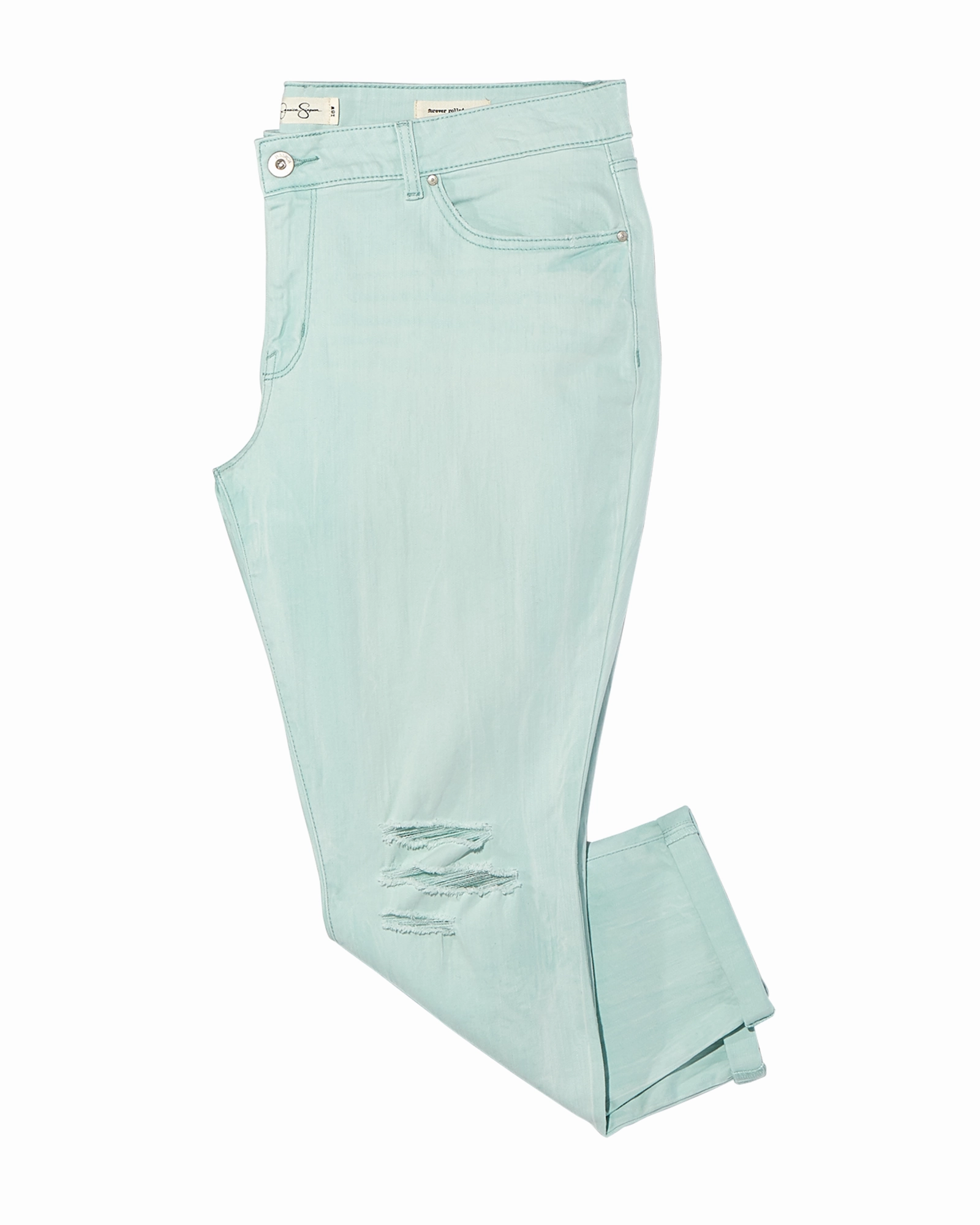 Naomi Rolled Color Skinny Jean | Turquoise All Day Comfort Minimalist Elegant