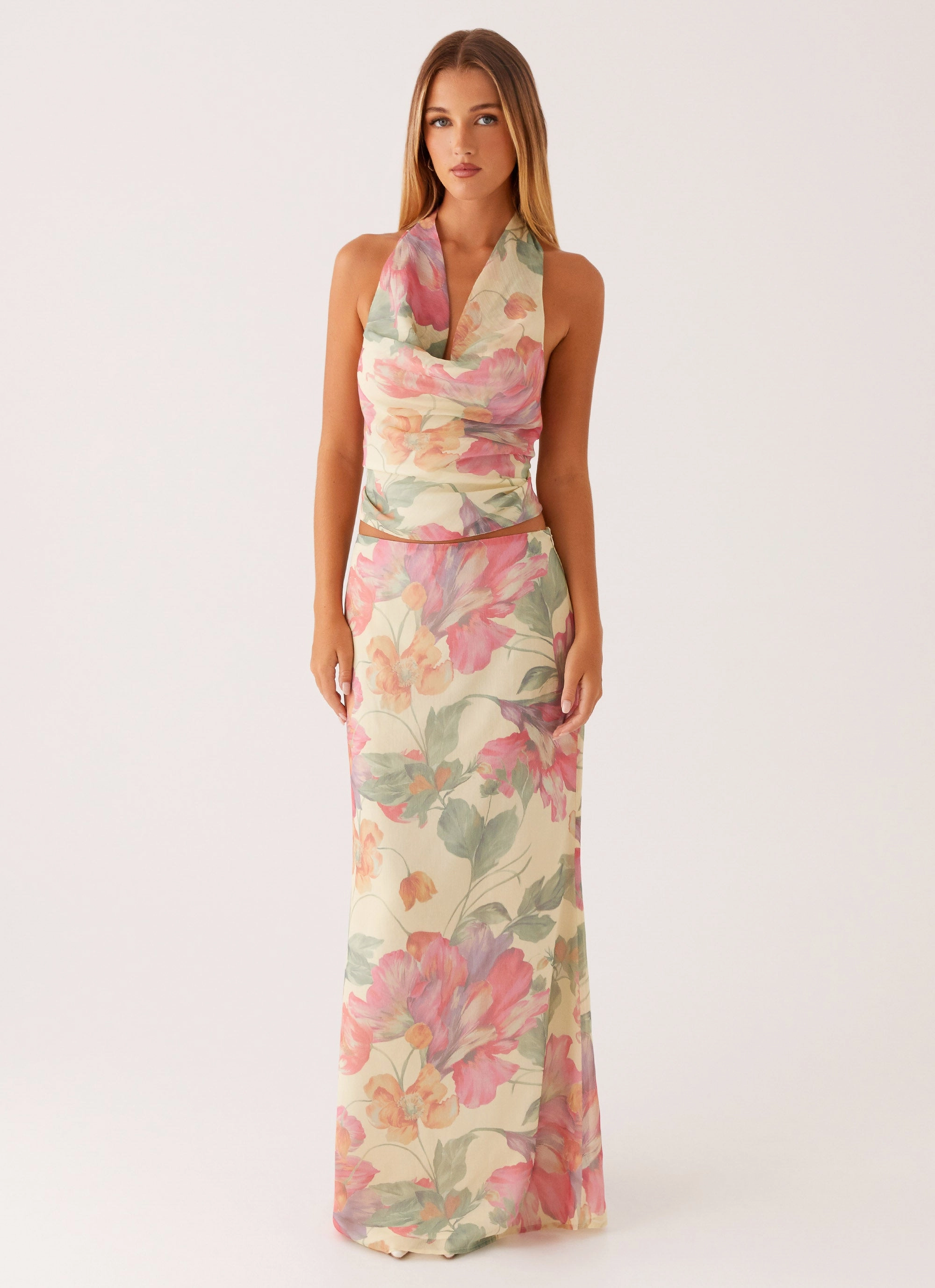 Camouflage Pattern Close Call Top - Yellow Peony