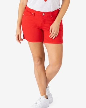 Elegant Vibrant Textured Easy Layering Baylee Side Vent Shorts | ROSE RED