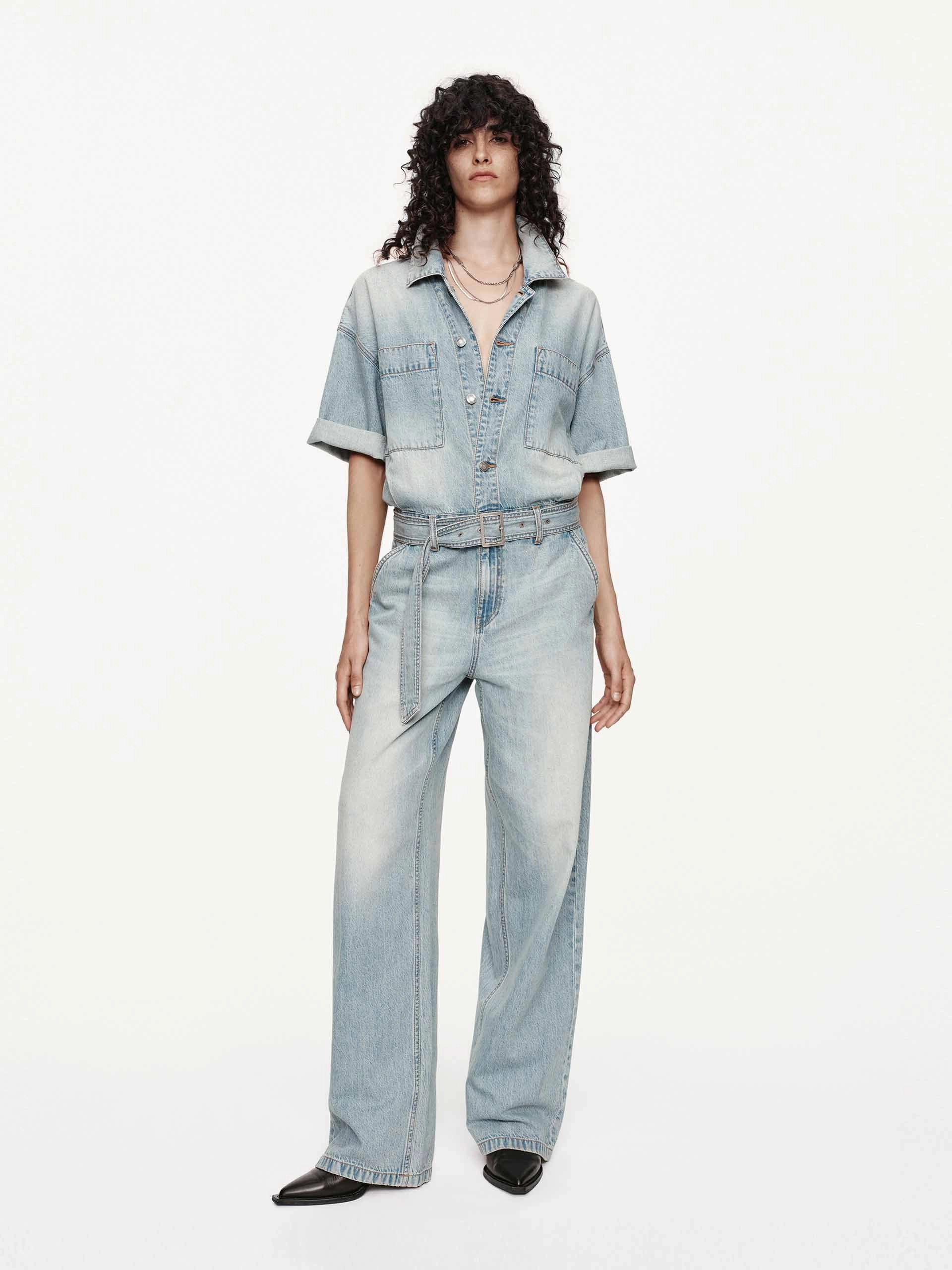 Vacation Friends Relaxed Cotton Denim Jumpsuit