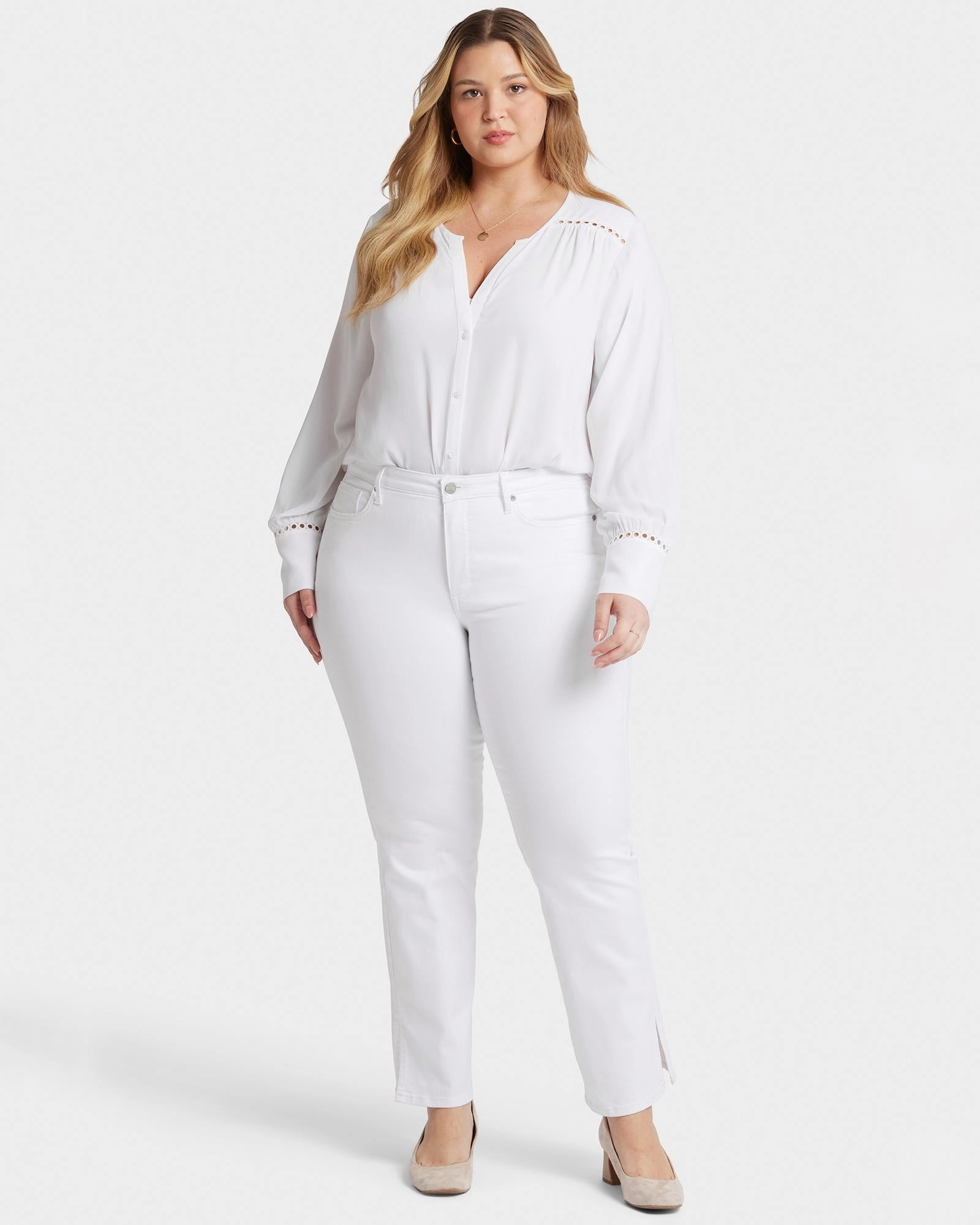 Smart Wardrobe Barbara Bootcut Side Slits | Optic White