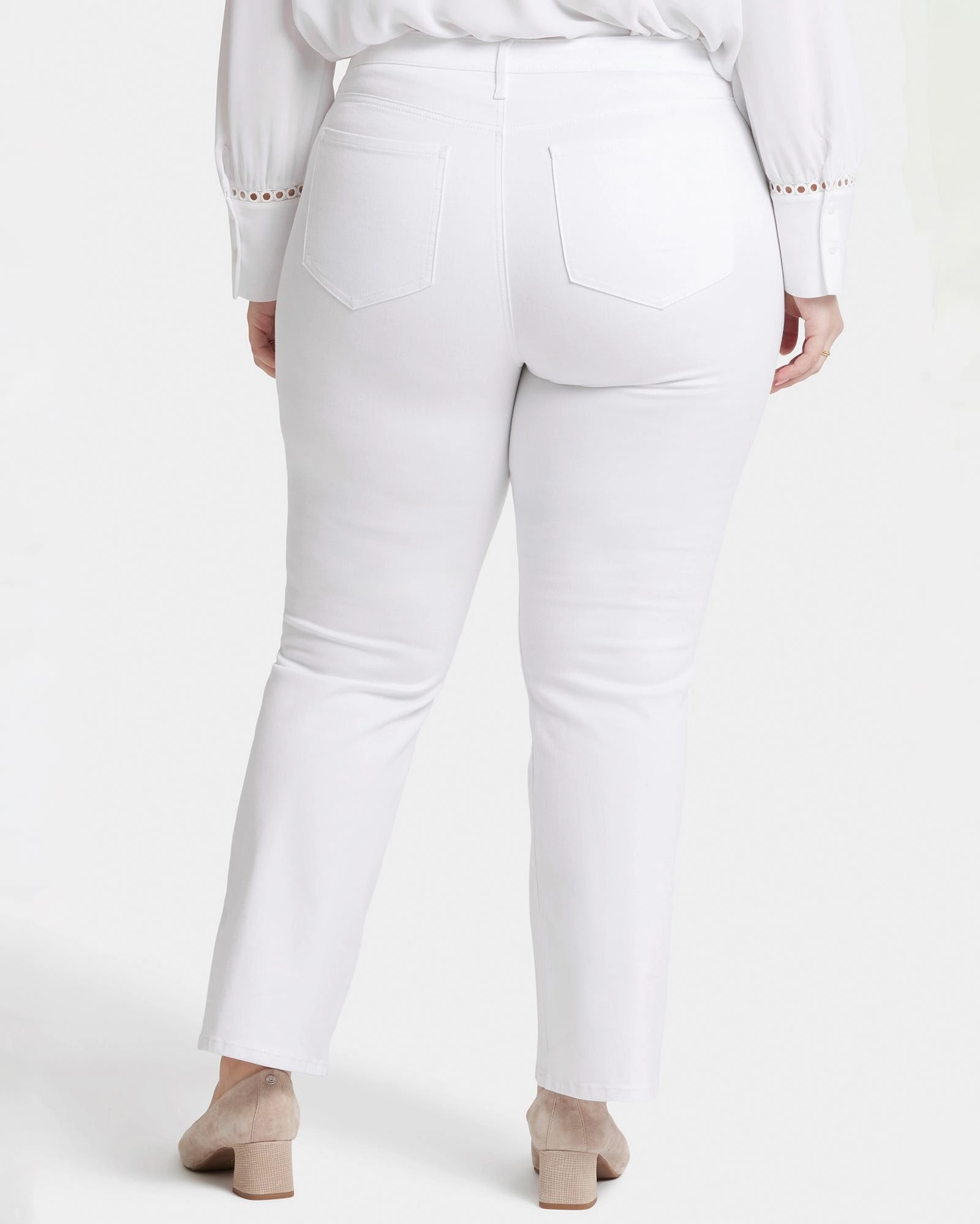 Trendy High Quality Breathable Brunch Outfit Barbara Bootcut Side Slits | Optic White