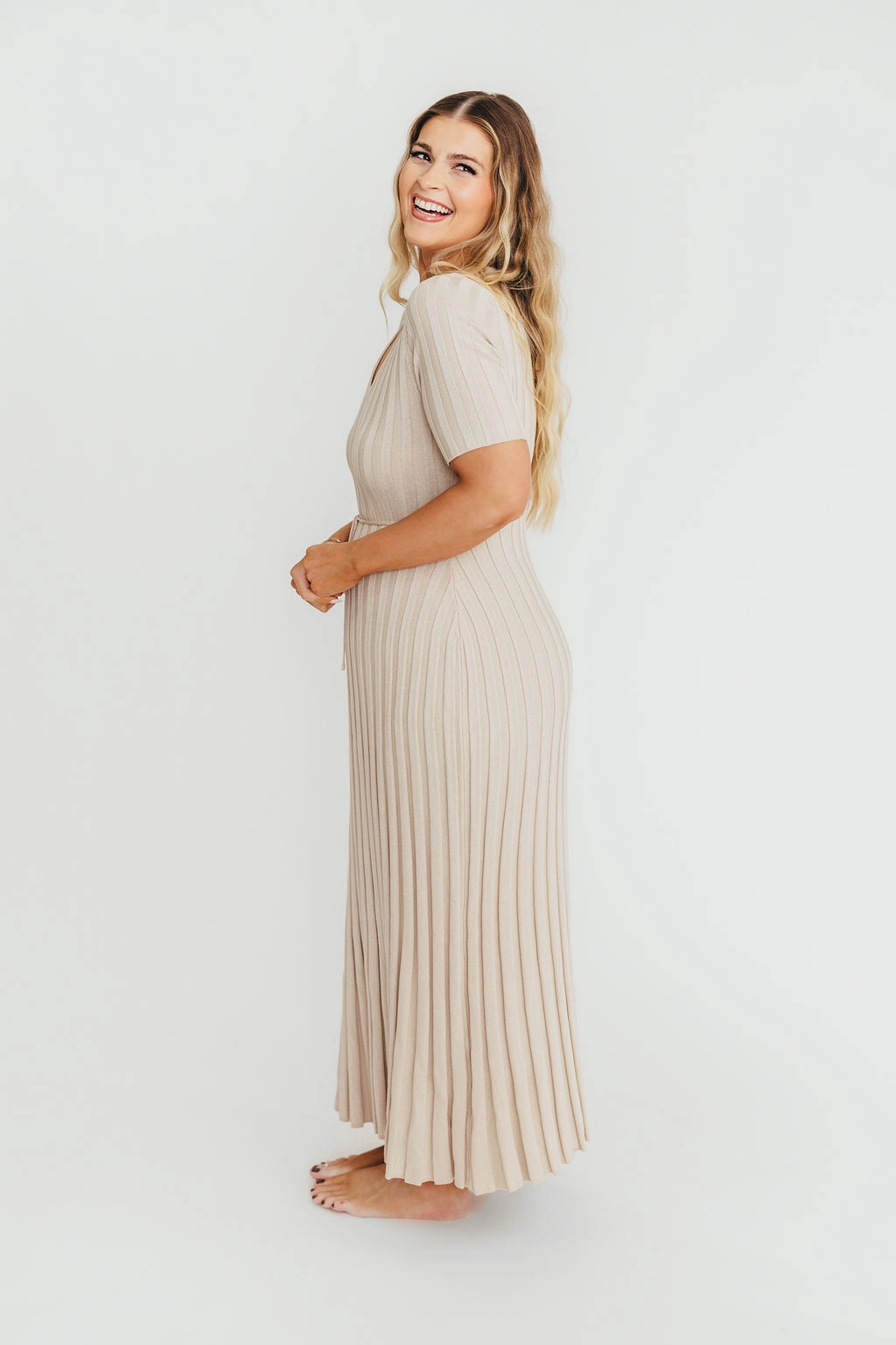Soft and Smooth Oakley Ribbed Maxi Dress in Dusty Taupe - Bump Friendly *Final-Sale*