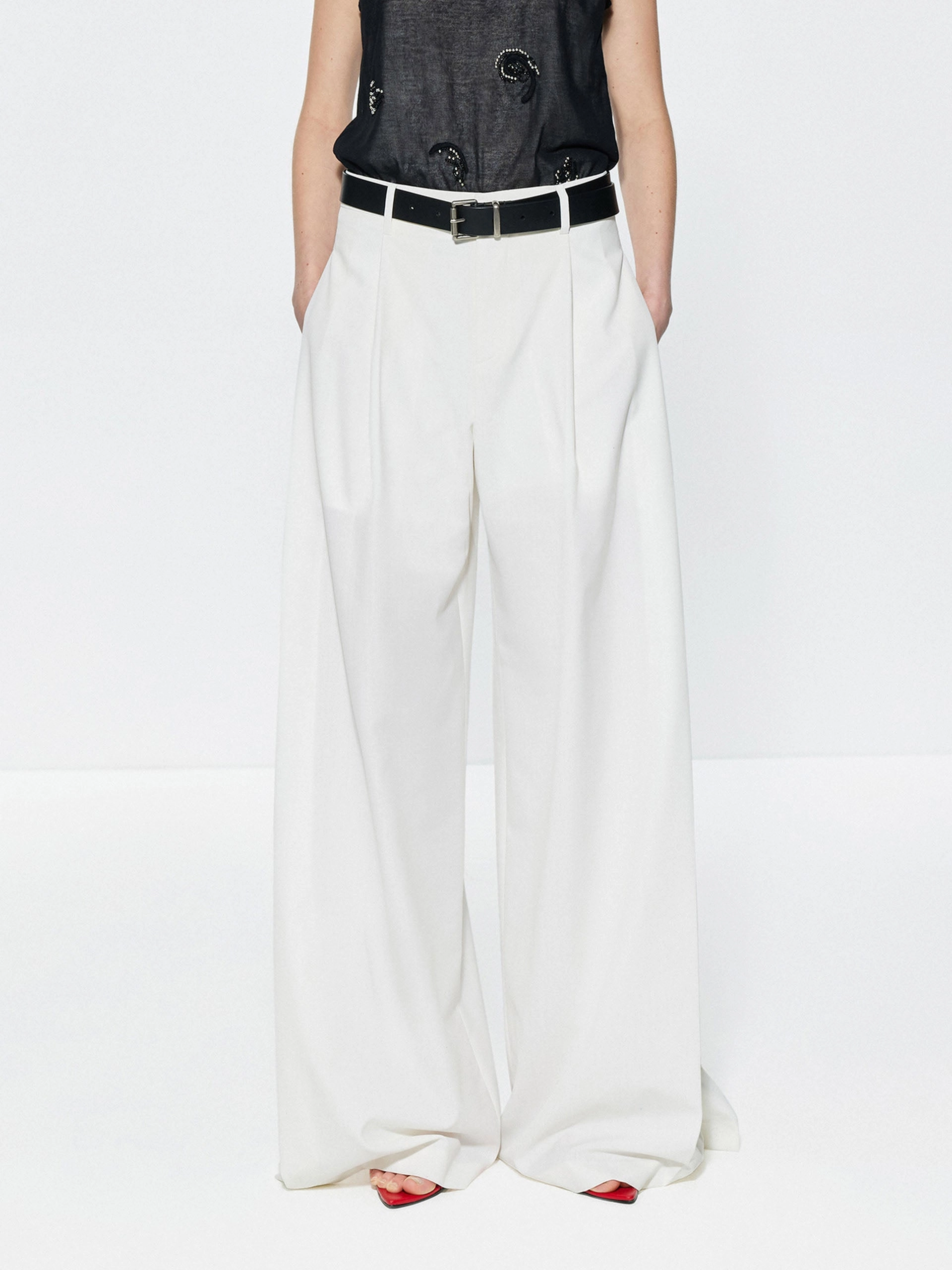 Wool Blend Wide Leg Pants sporty wear