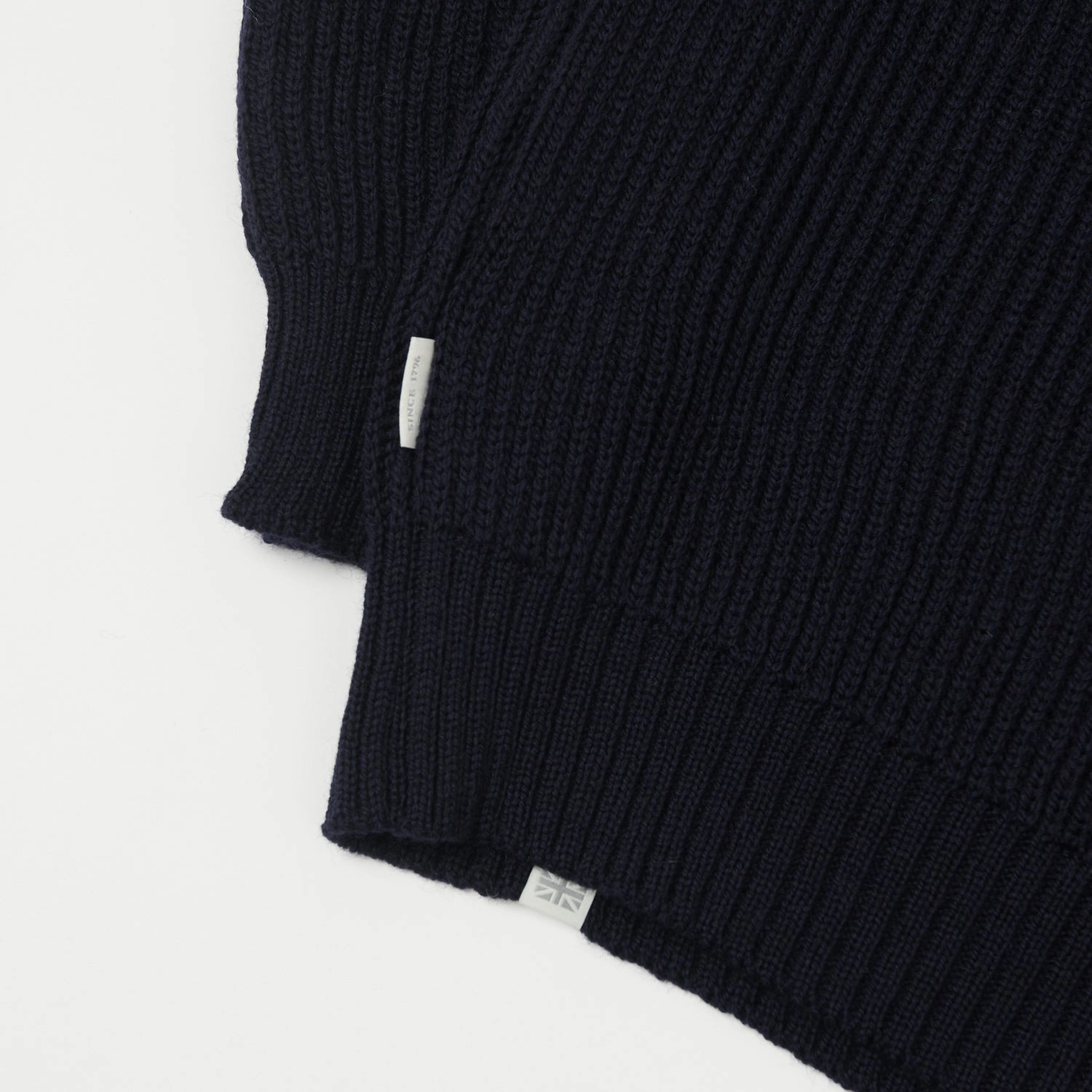 Peregrine Ford Crew Neck Jumper - Navy Worn In NonRestrictive Fit