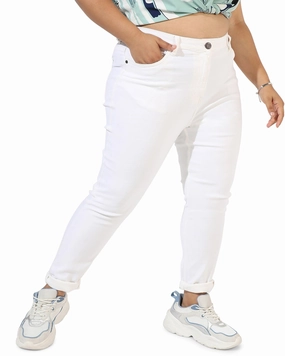 Garment Washed Softness White Skinny Jeans | White